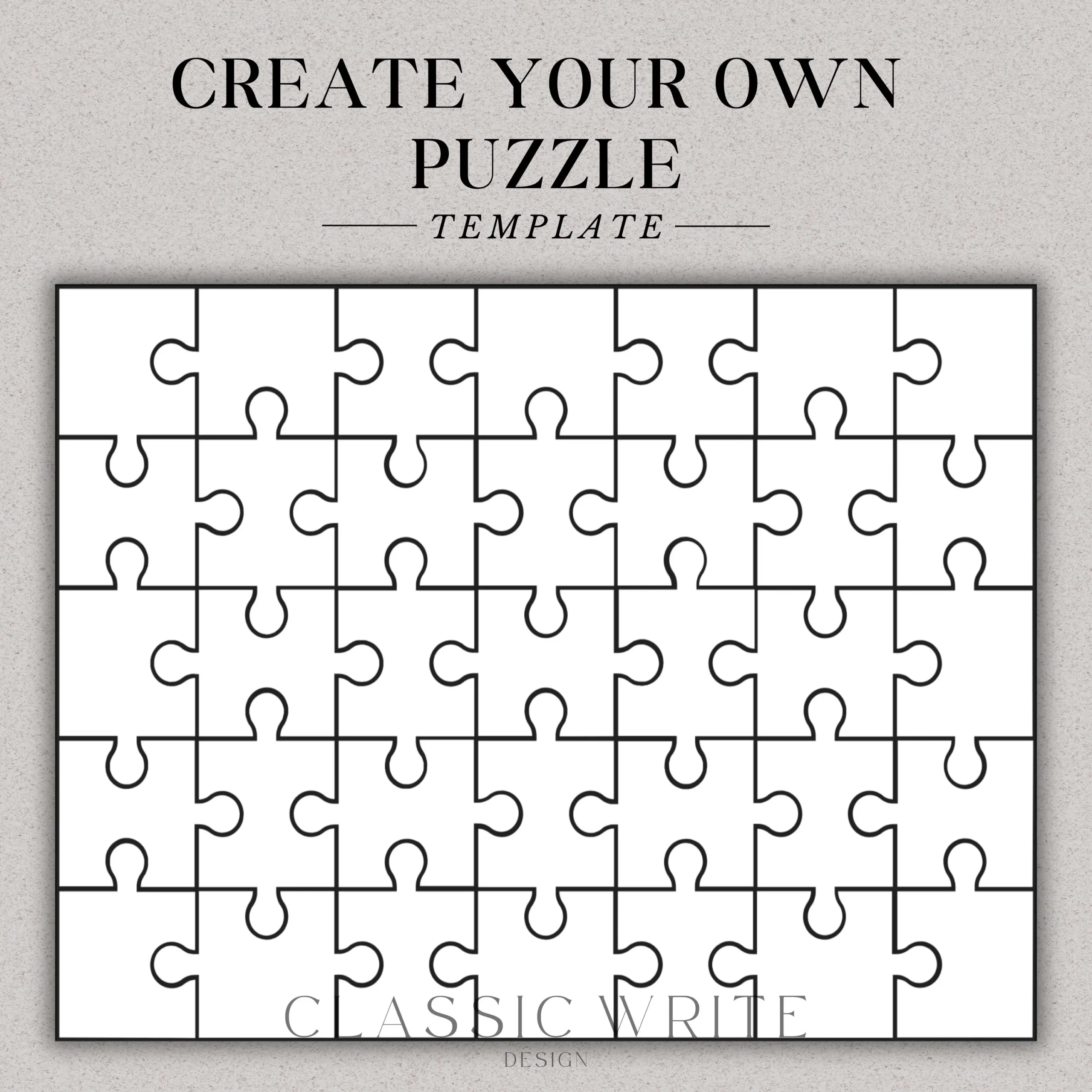 Create Your Own Puzzle Template Editable Puzzle Design Draw Printable Jigsaw Puzzle For Kids Puzzle Printable Custom Jigsaw Printable Jigsaw Etsy