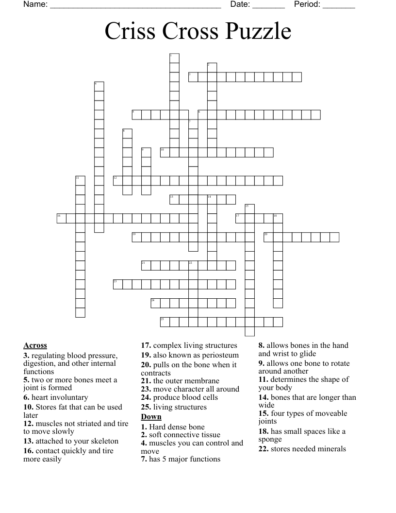 Criss Cross Puzzle Crossword WordMint