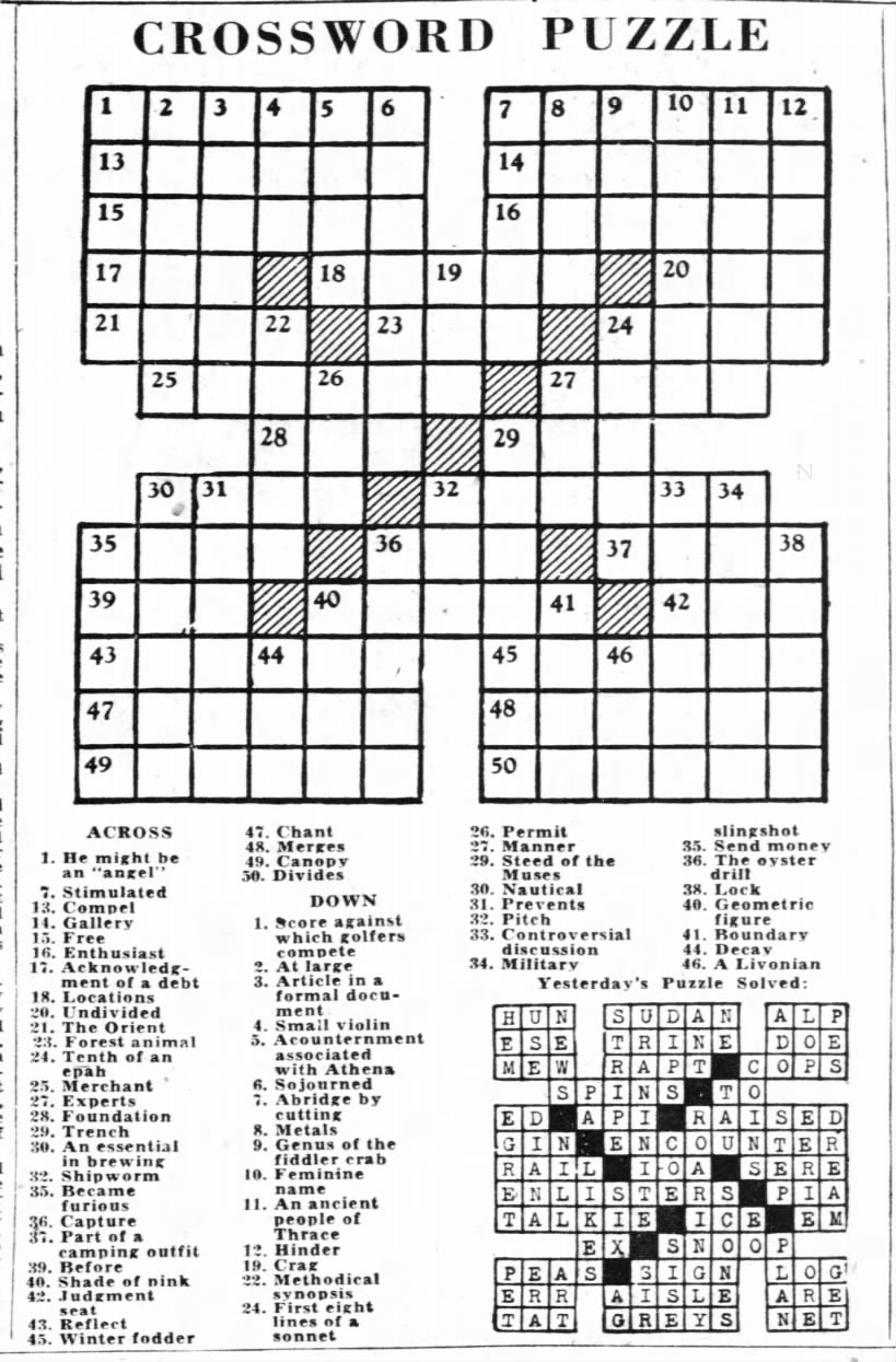 Crossword 19471010 Courier Journal Newspapers 
