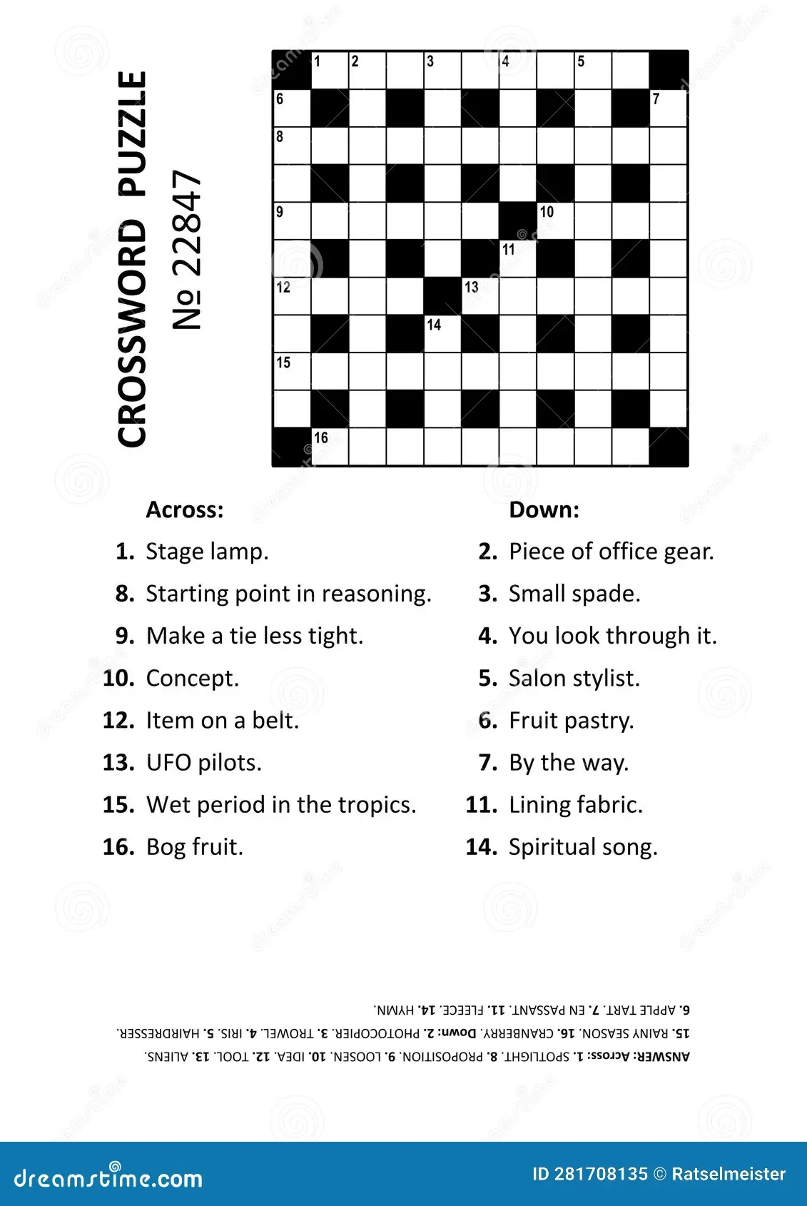 Crossword Puzzle Game 22847 Answer Included Stock Vector Illustration Of Children Design 281708135
