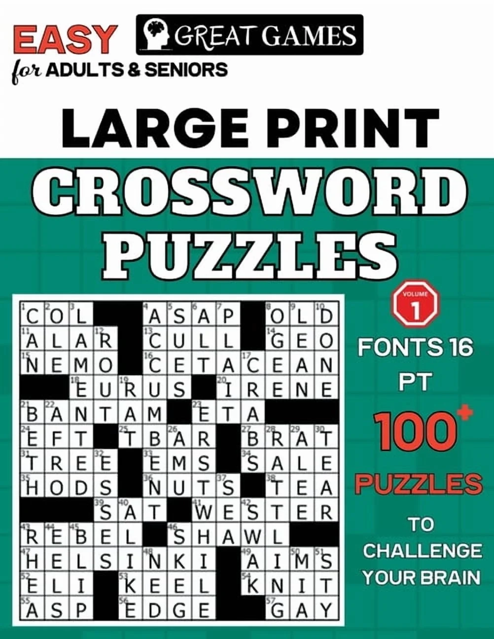 Crossword Puzzles For Adults Large Print Easy to Read Puzzles For Adults And Seniors With Easy Level That Entertain And Paperback Walmart
