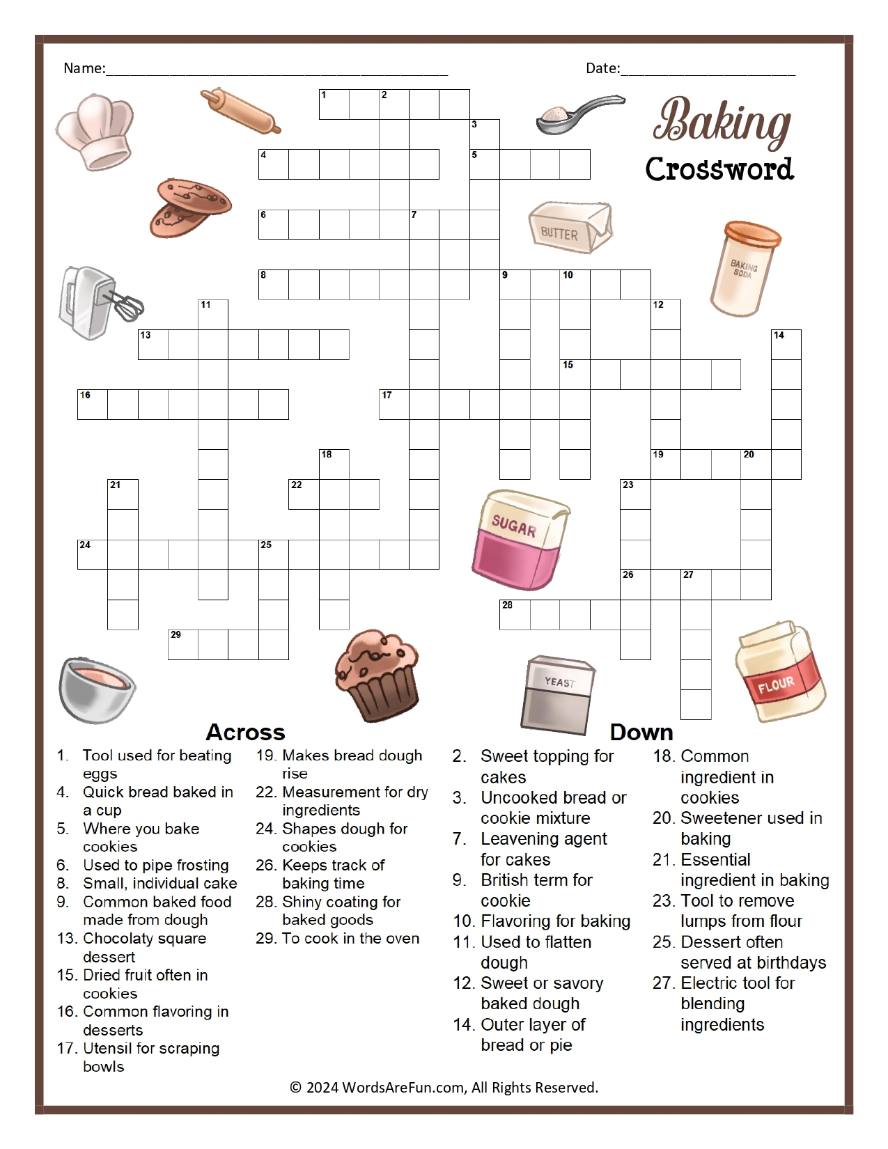 Crossword Puzzles For Girls