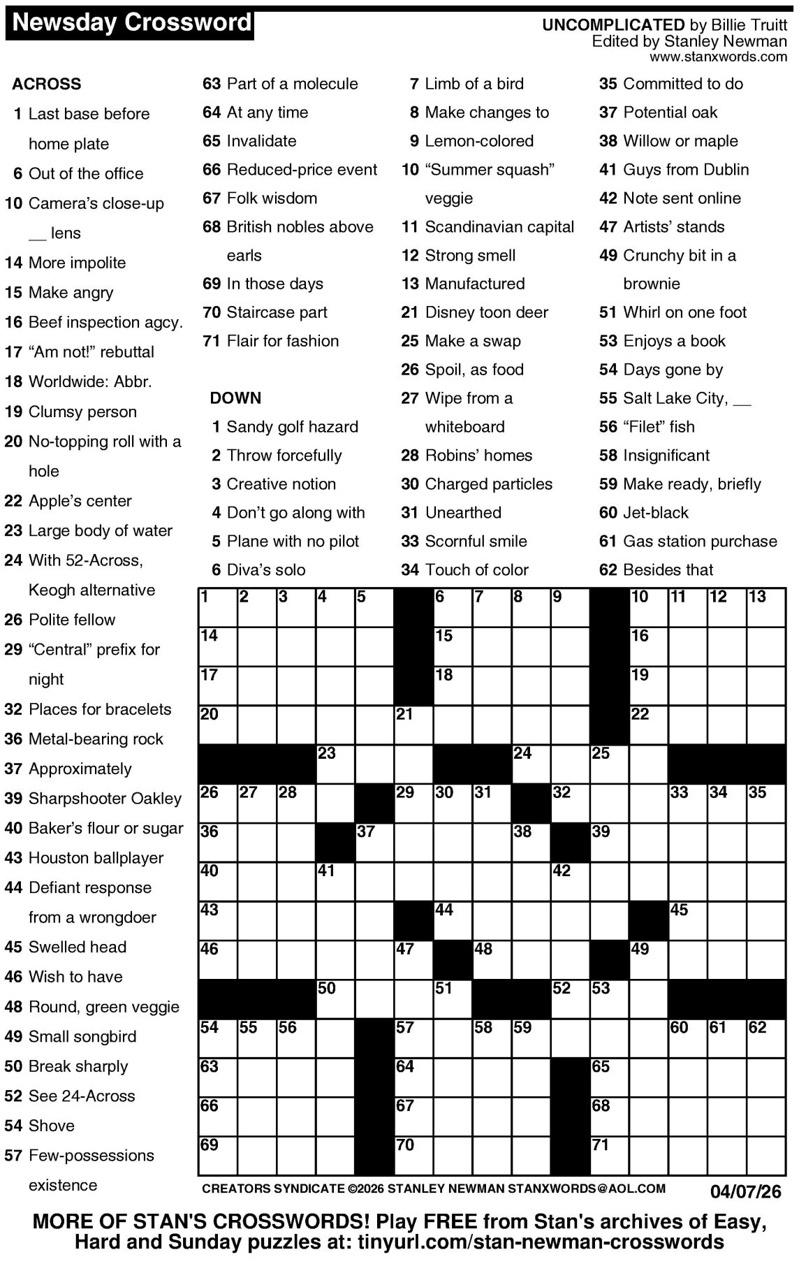 Crossword Puzzles For Week Of April 5 2026 Multimedia Dcourier
