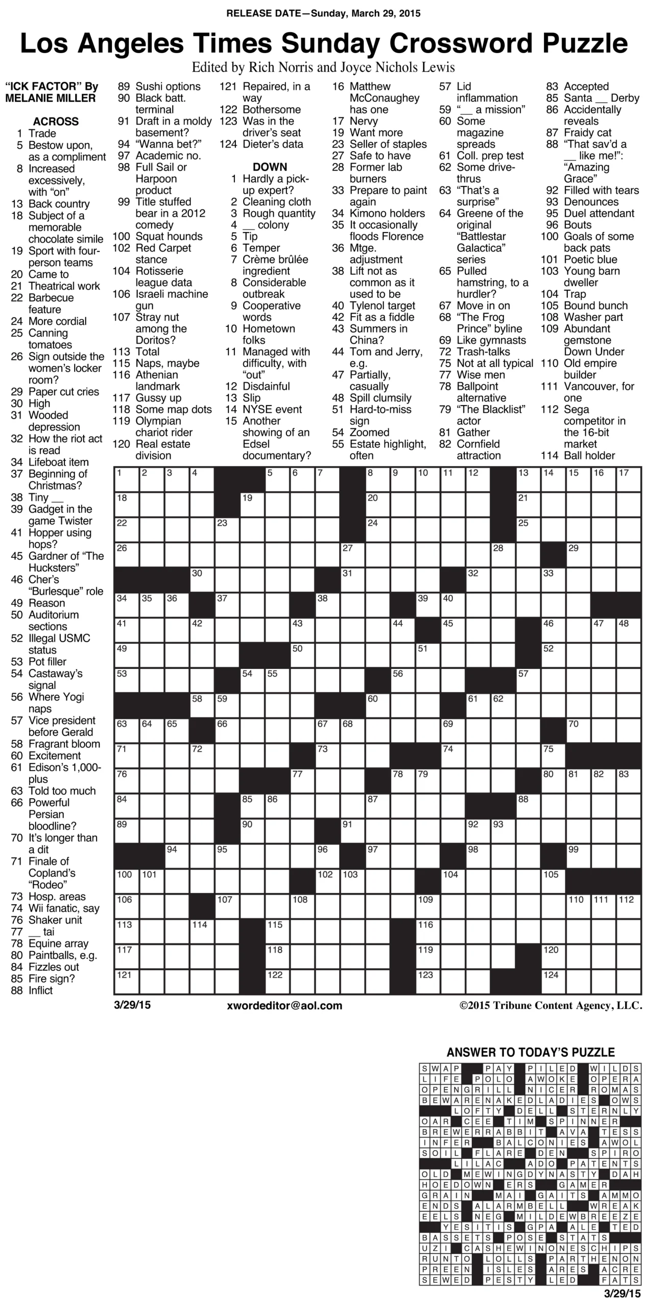 Daily Commuter Crossword Printable Printable Party Favors