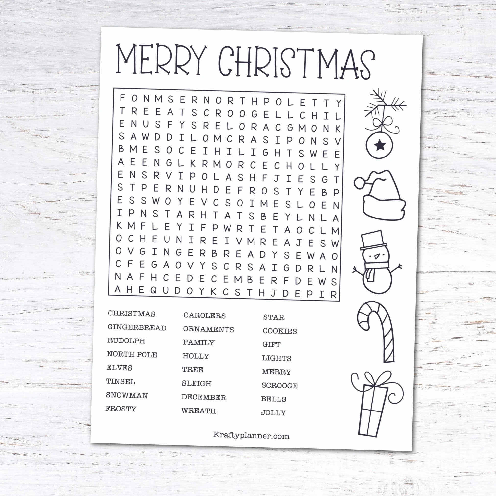 DAY 9 Christmas Word Search 12 Days Of Free Christmas Printables Krafty Planner