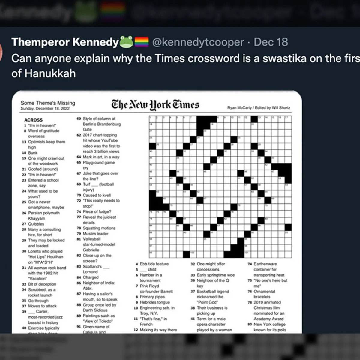 Did NY Times Publish What Some Said Was A Swastika Shaped Crossword Puzzle Snopes