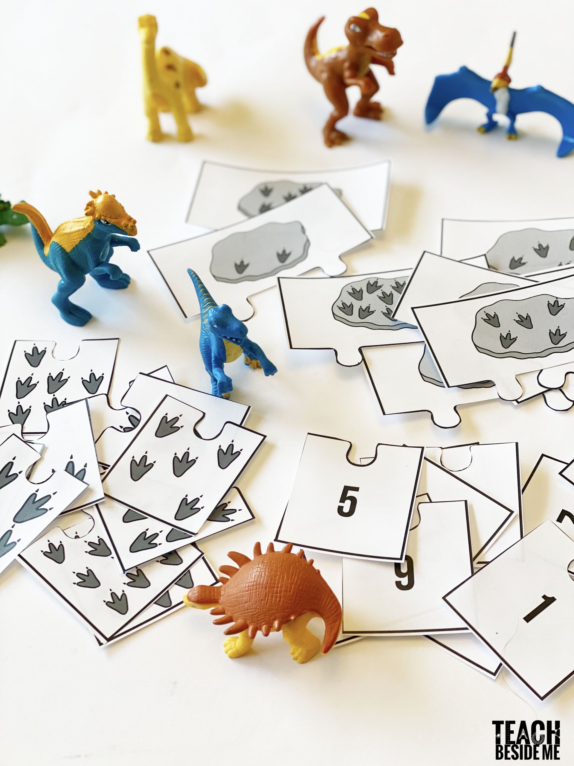 Dinosaur Fossil Counting Puzzles Teach Beside Me
