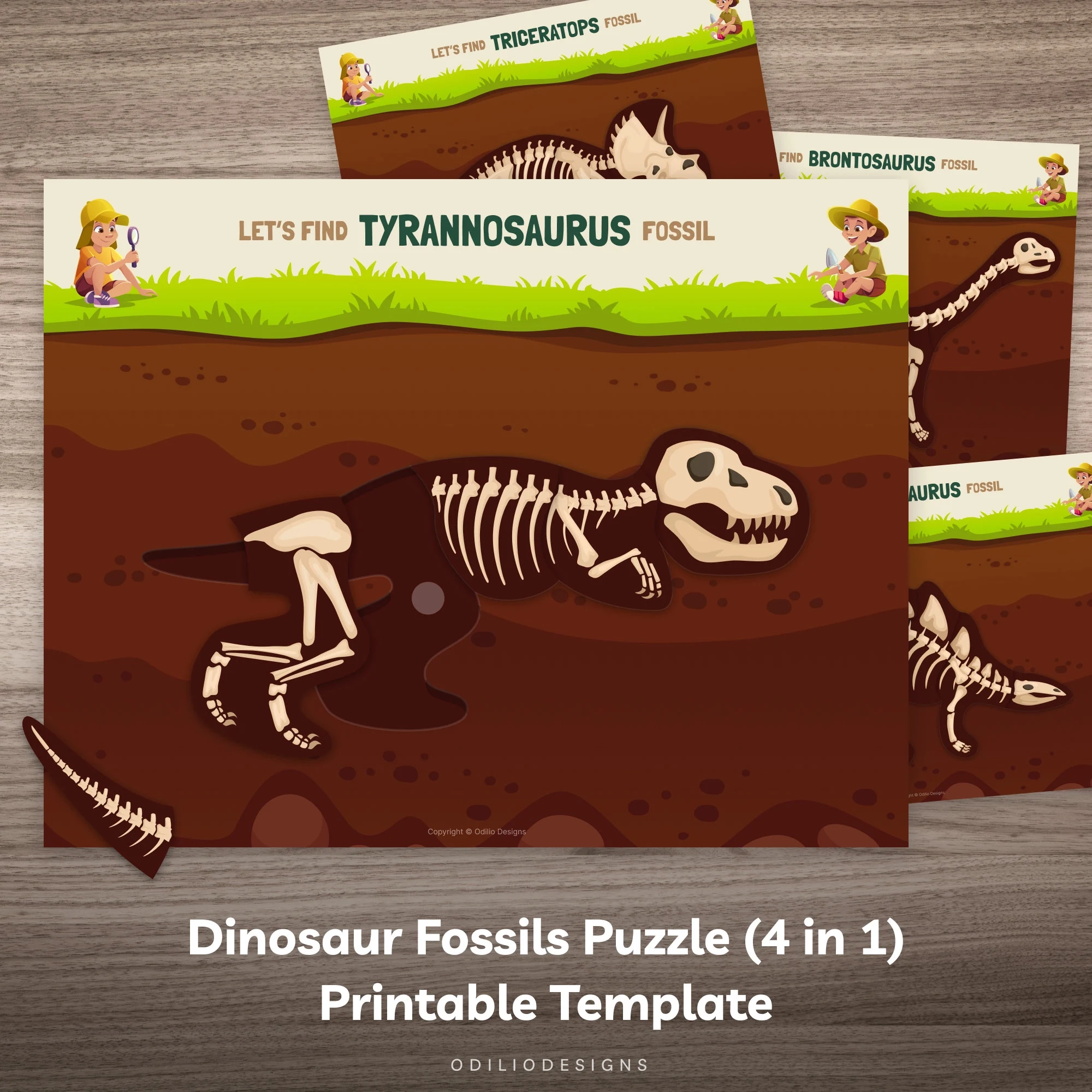 Dinosaur Fossil Puzzle For Kids Matching Game Printable Dino Skeleton Bone Anatomy Activity Toddler Preschool Homeschool Busy Book Worksheet Etsy Canada