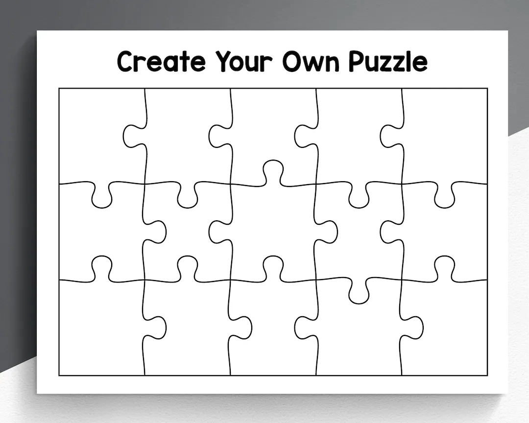 DIY Puzzle Worksheet Custom Printable Jigsaw For Kids PDF Etsy New Zealand