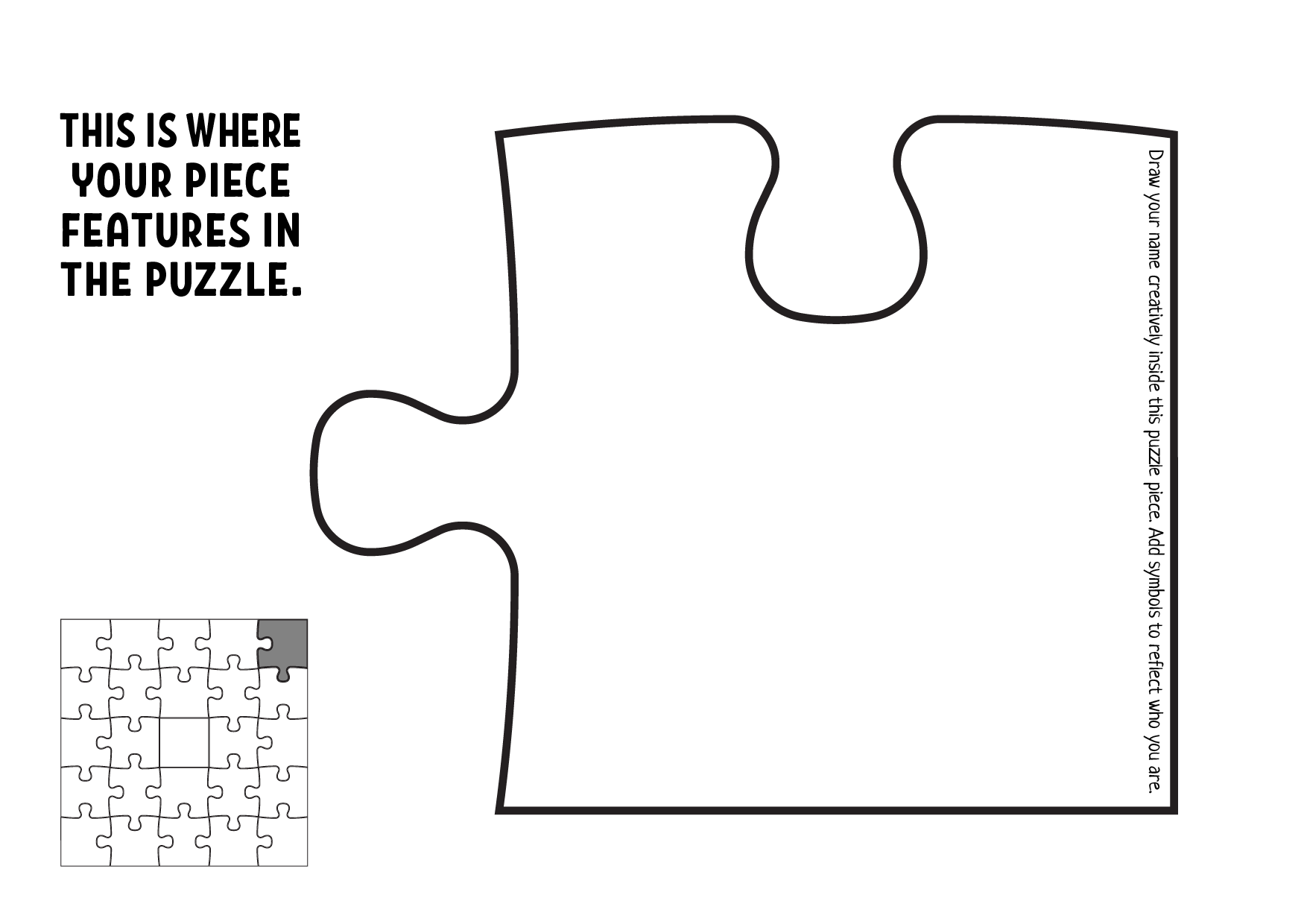 Draw Your Name Creatively Puzzle Piece Free Printable Paper raft Templates