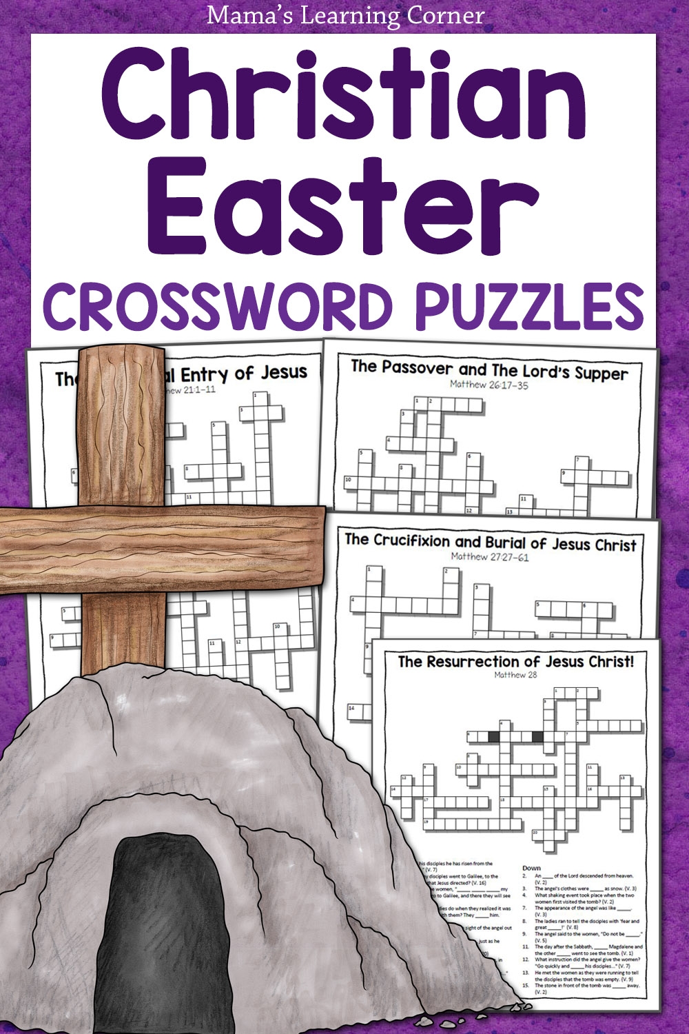 Easter Crossword Puzzles Printable For Bible Study Mamas Learning Corner