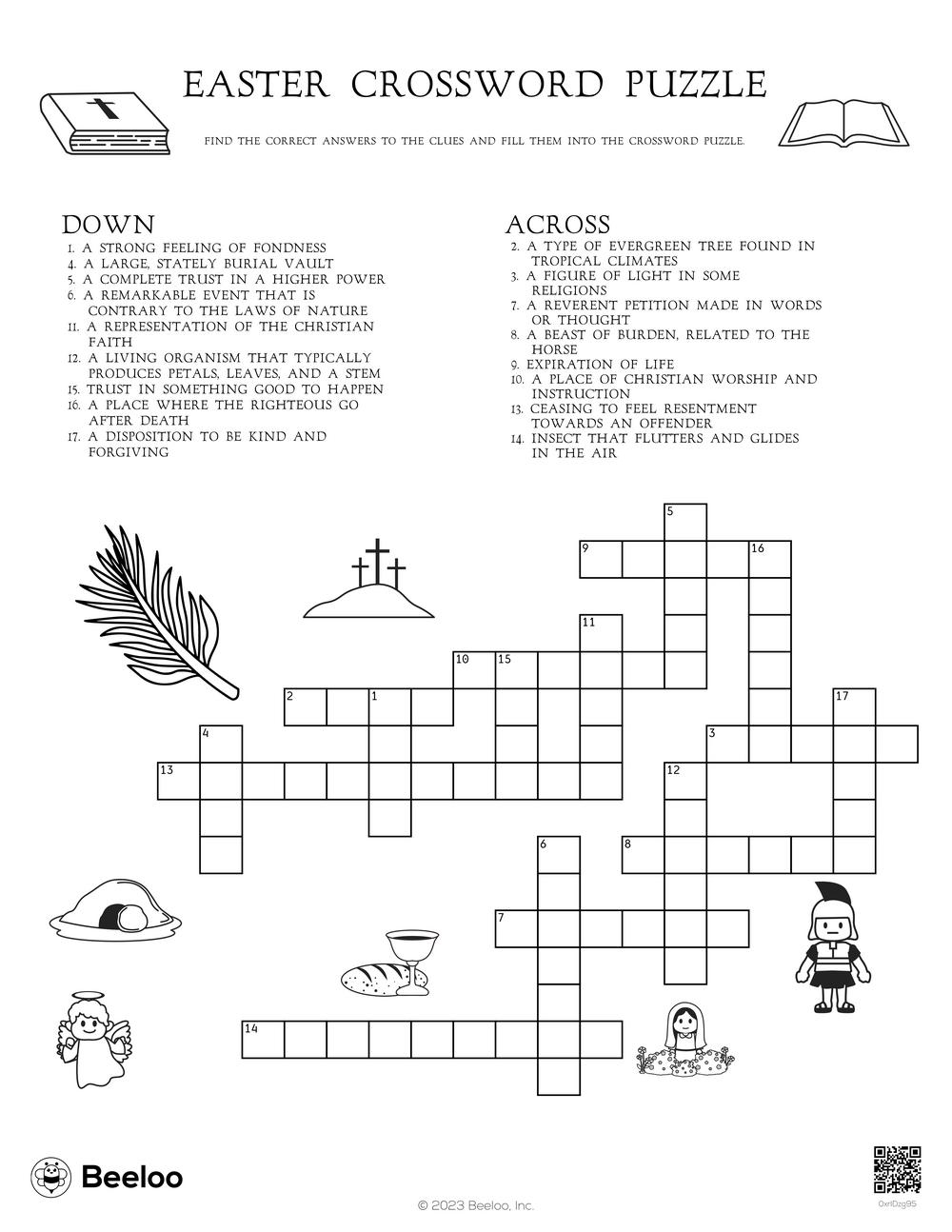 Easter themed Crossword Puzzles Beeloo Printable Crafts And Activities For Kids
