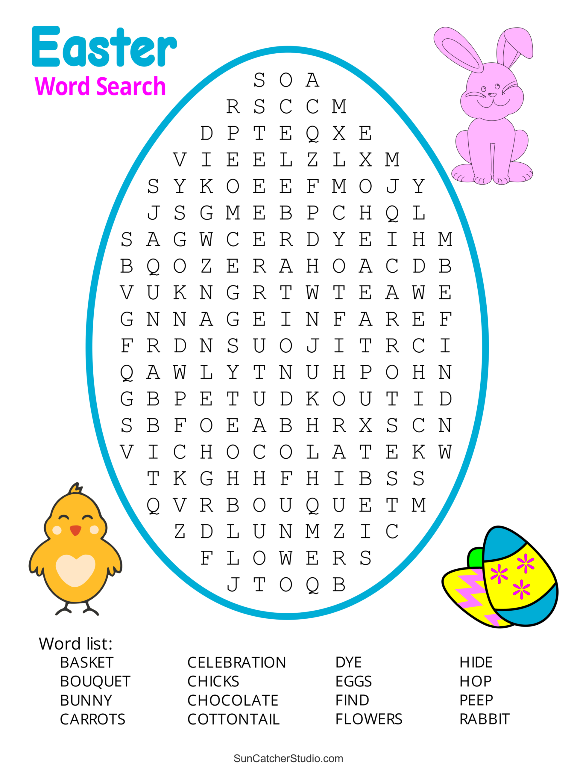 Easter Word Search Free Printable PDF Puzzles Free Printables Lettering SVG Files Tools Apps