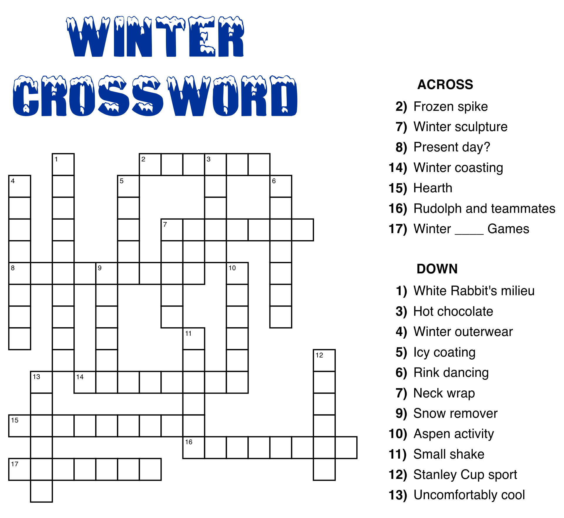 Easy Printable Crossword Puzzles Free Worksheets Library
