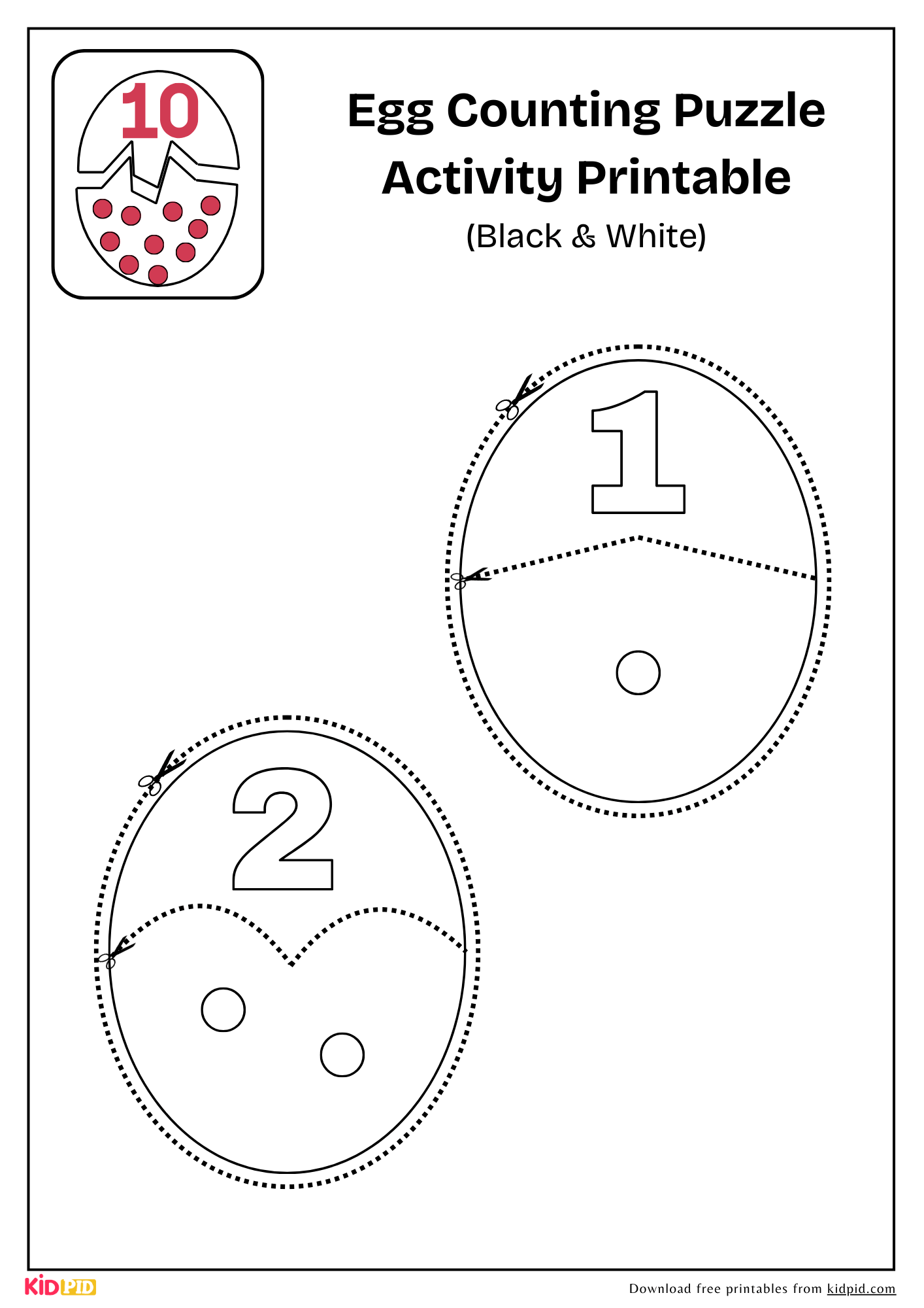 Egg Counting Puzzle Printable Activity Kidpid