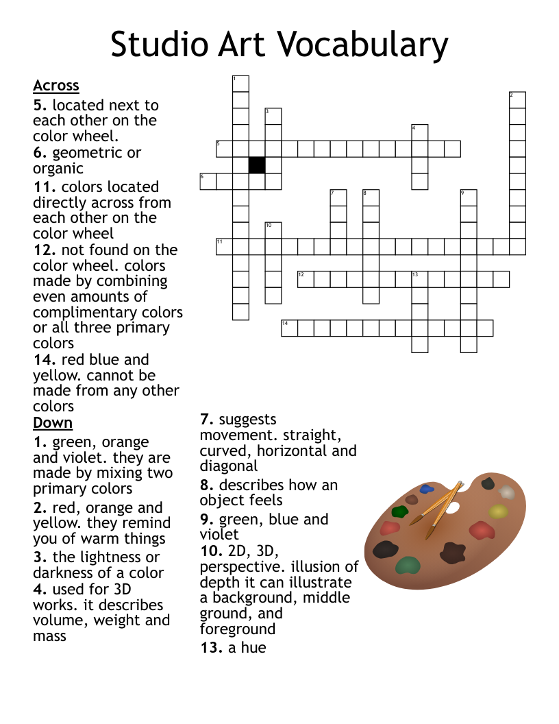 Elements Of Art Crossword WordMint
