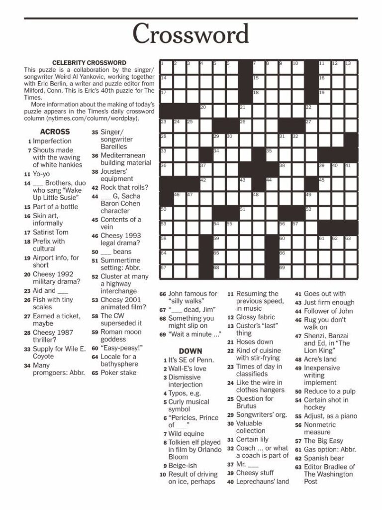 Daily Crossword Puzzle Printable - puzzle.premiumprintable.com
