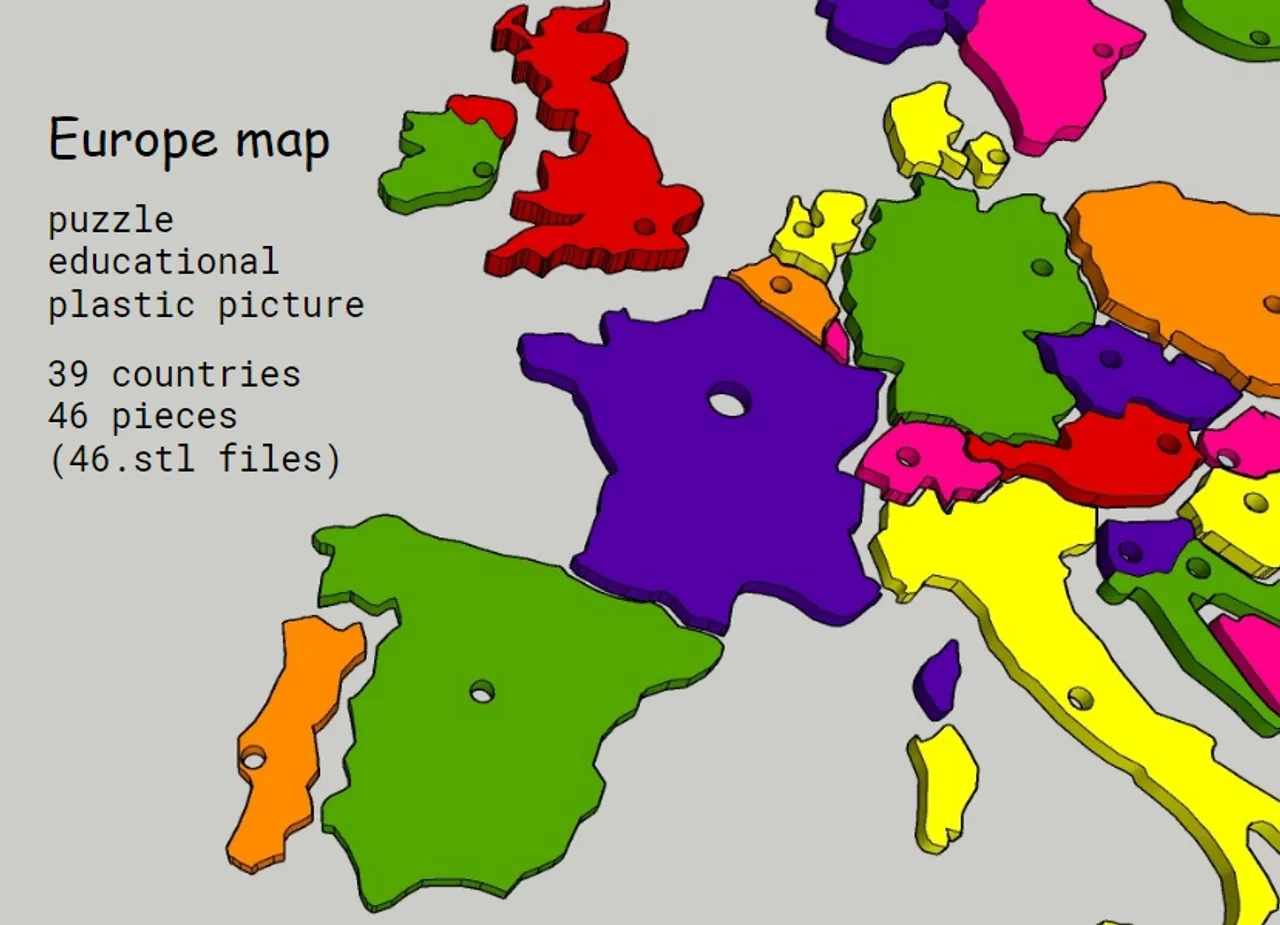 Europe Map By Jan3ku Download Free STL Model Printables