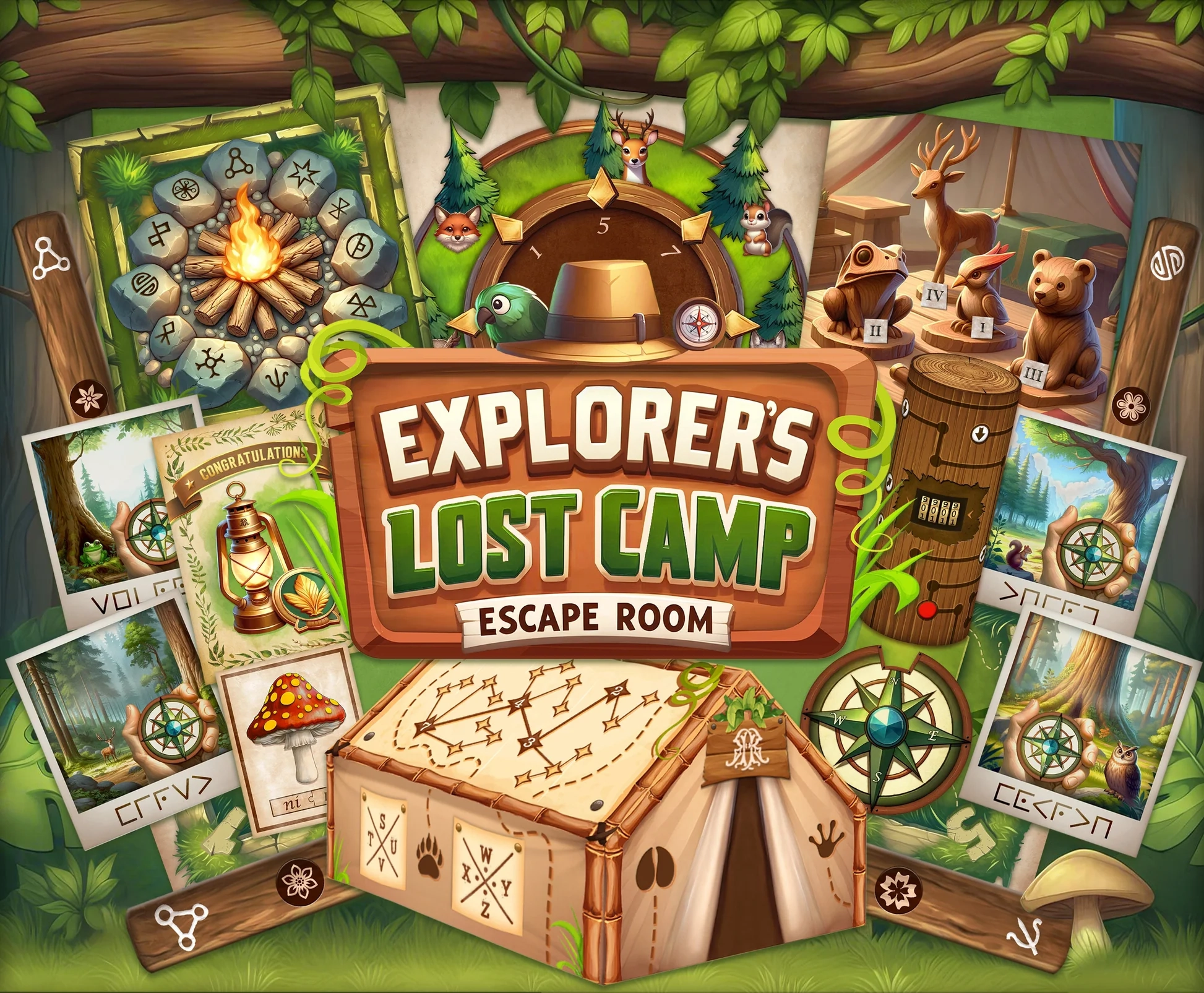 Explorer s Lost Camp Printable Escape Room Instant Download