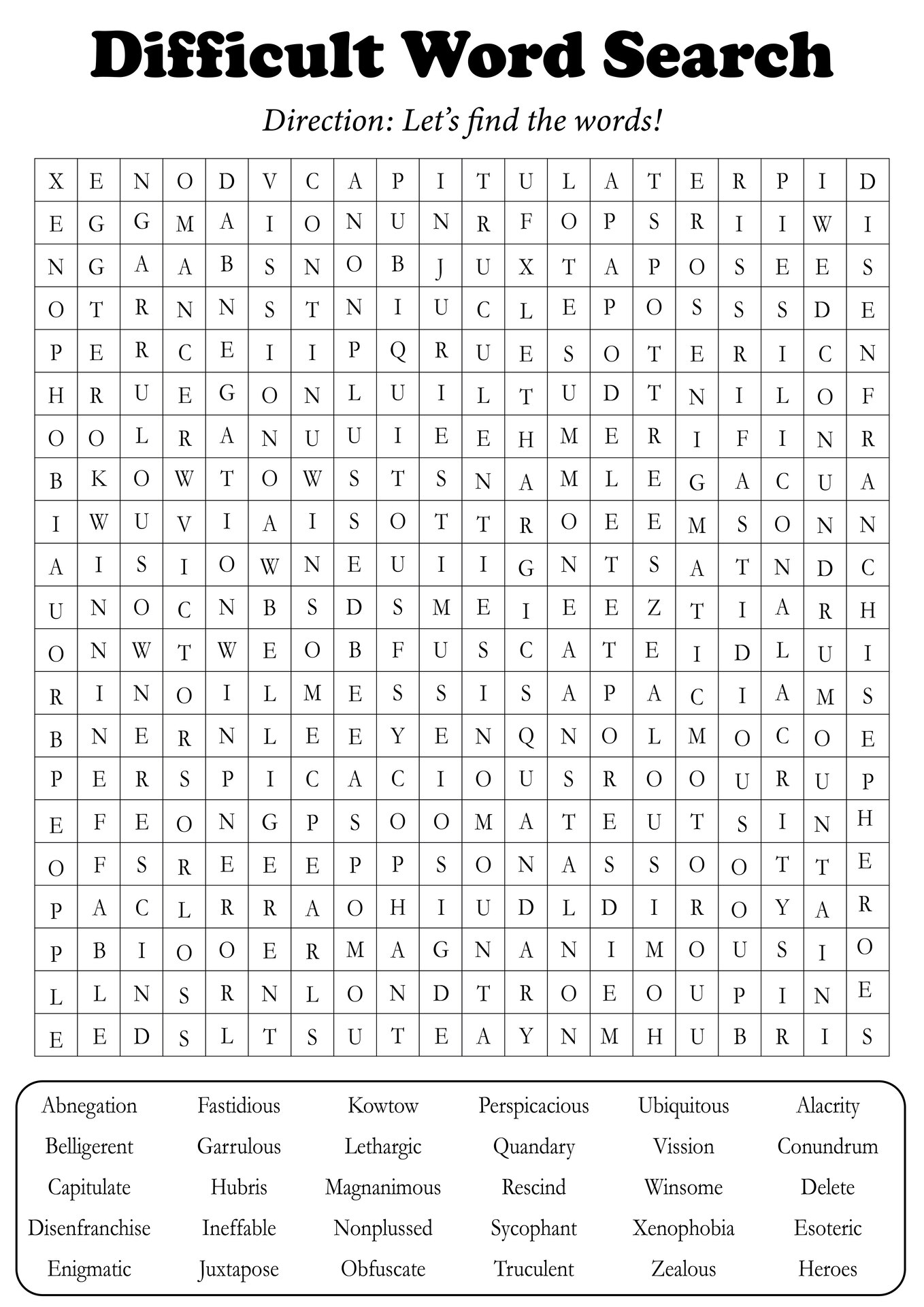 Extremely Hard Word Search 20 Free PDF Printables Printablee