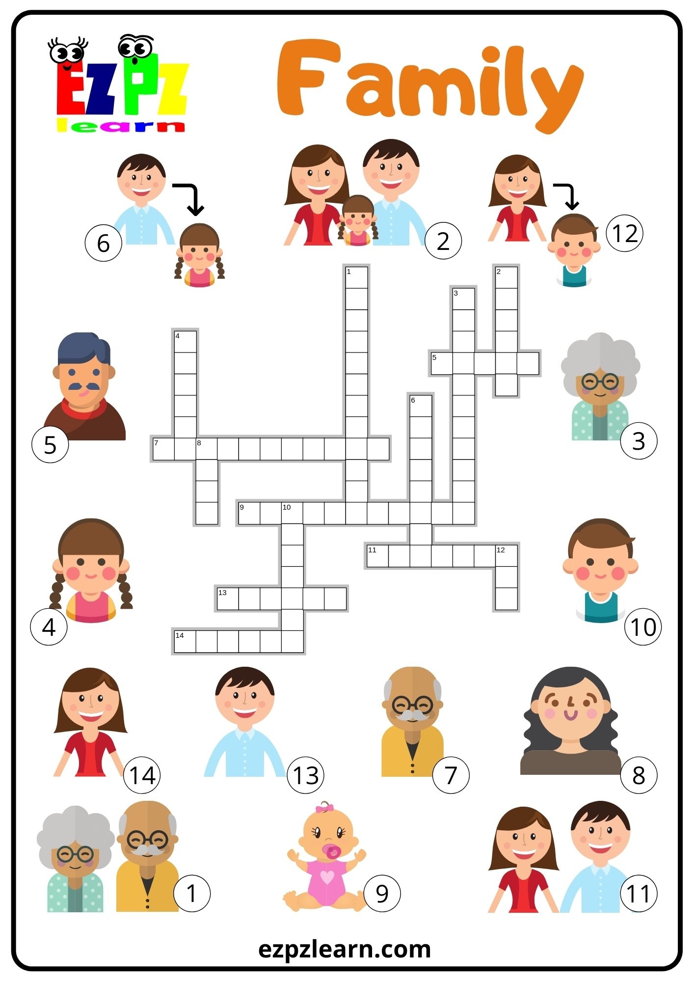 Family Crossword Ezpzlearn