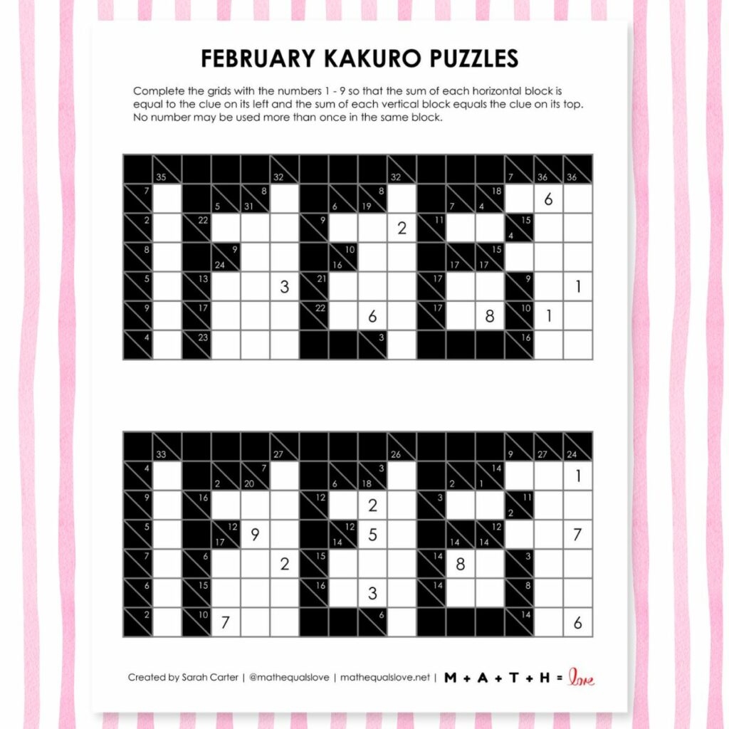February Activities Puzzles Games Math Love February Activities Puzzles Games Math Love