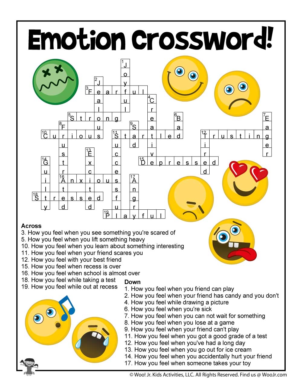 Feelings Crossword Puzzle