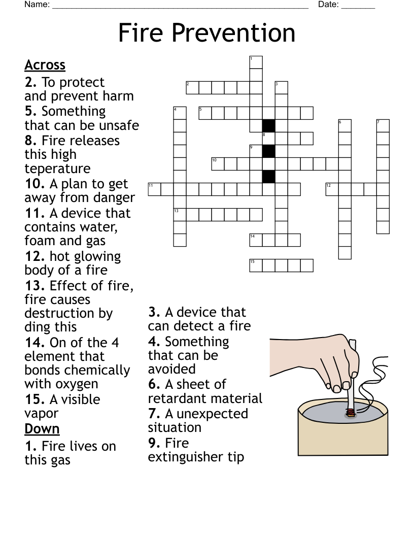 Fire Prevention Crossword WordMint