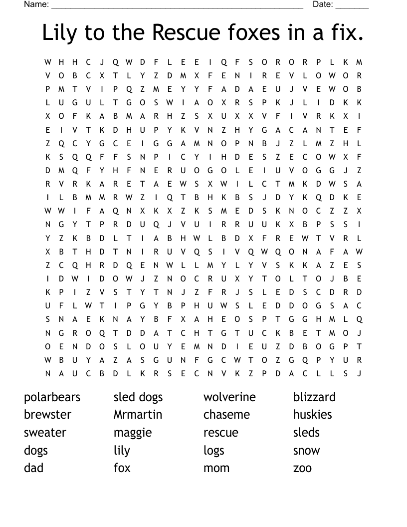 Fox Word Search WordMint