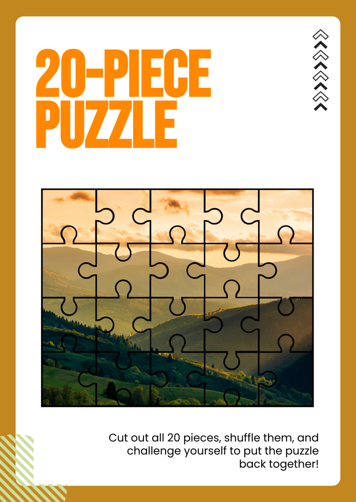 Free 20 Piece Puzzle Template To Edit Online