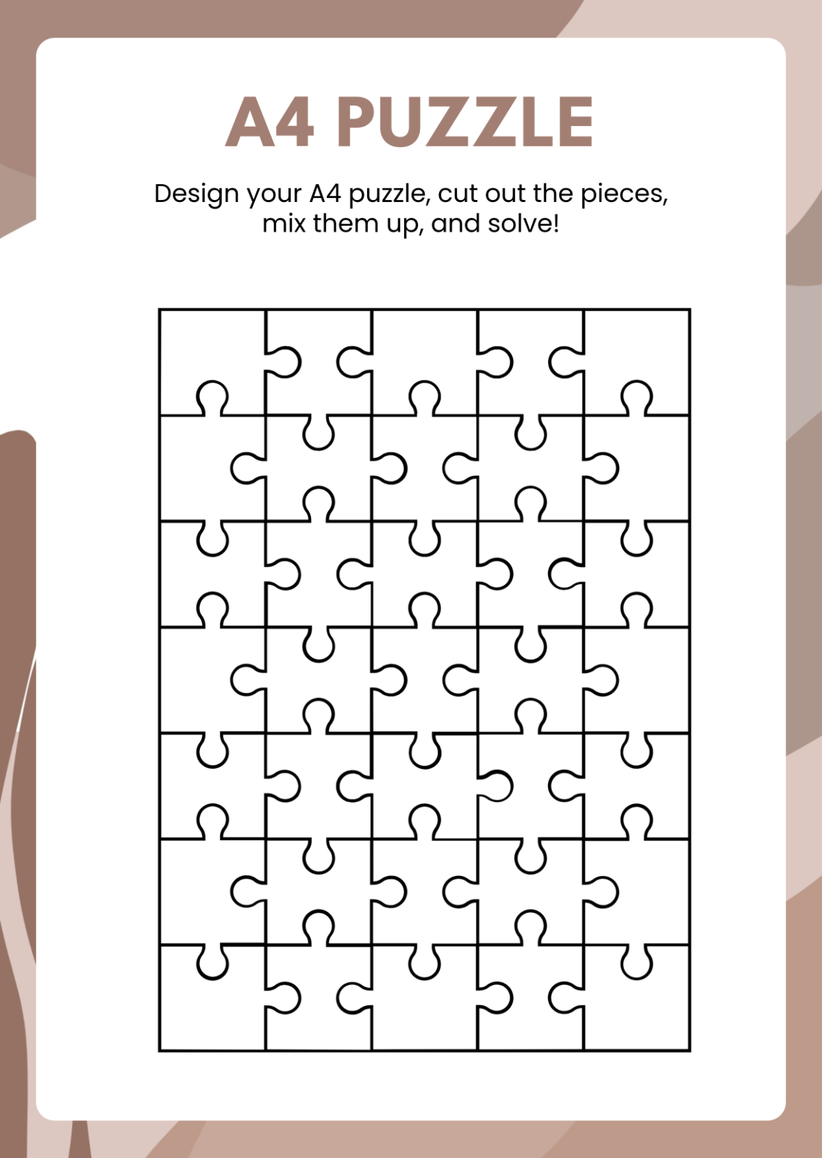 Free A4 Puzzle Template To Edit Online