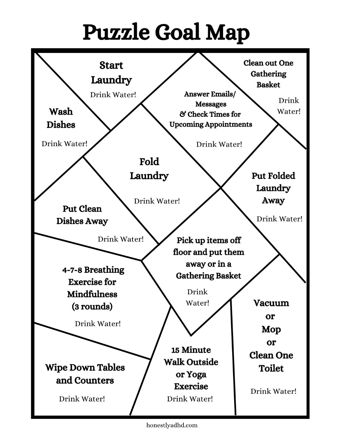 Free ADHD Puzzle Map Piece Together Your Goals Honestly ADHD Free ADHD Puzzle Map Piece Together Your Goals Honestly ADHD