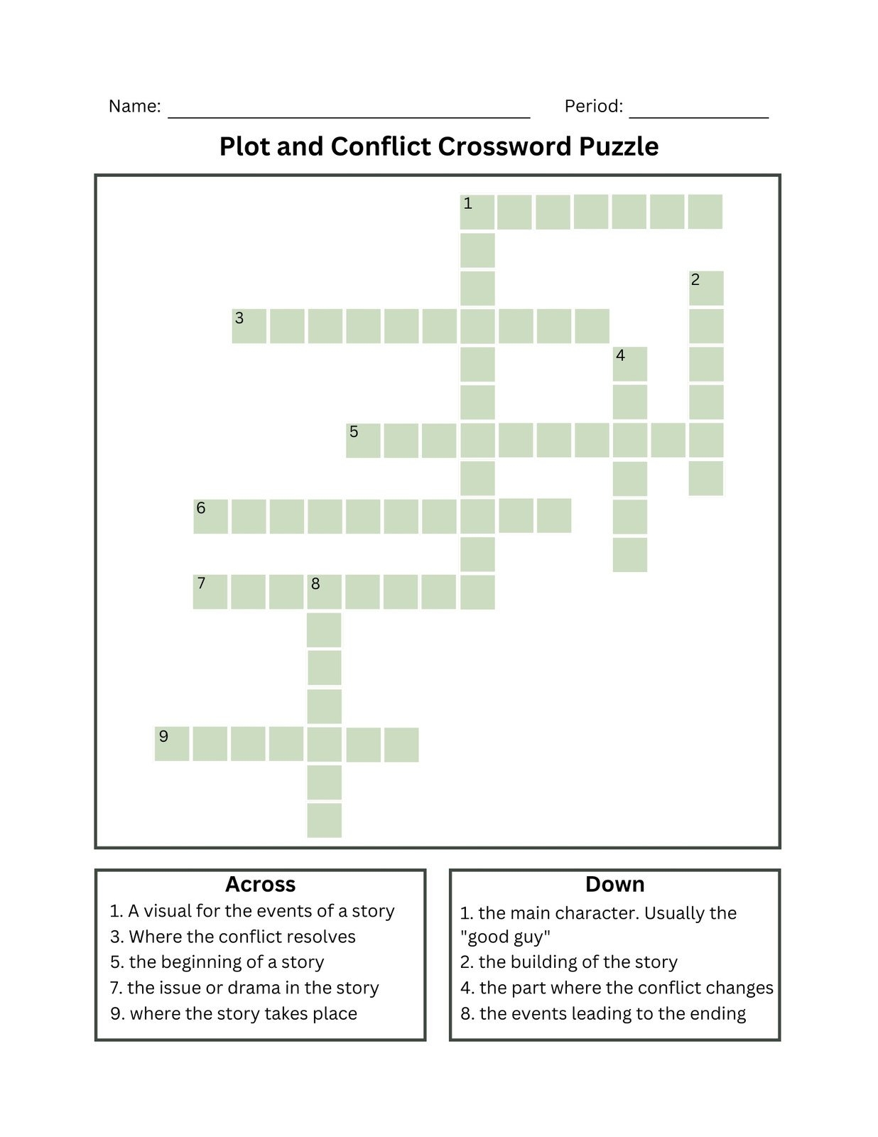 Free And Customizable Crossword Puzzle Templates Worksheets Library