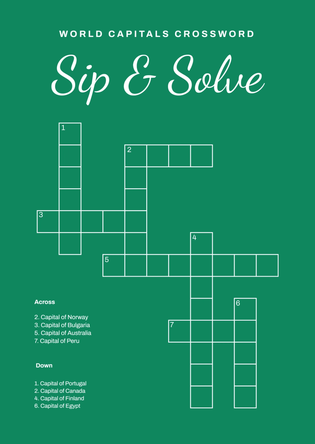 Free Blank Mini Crossword Template To Edit Online