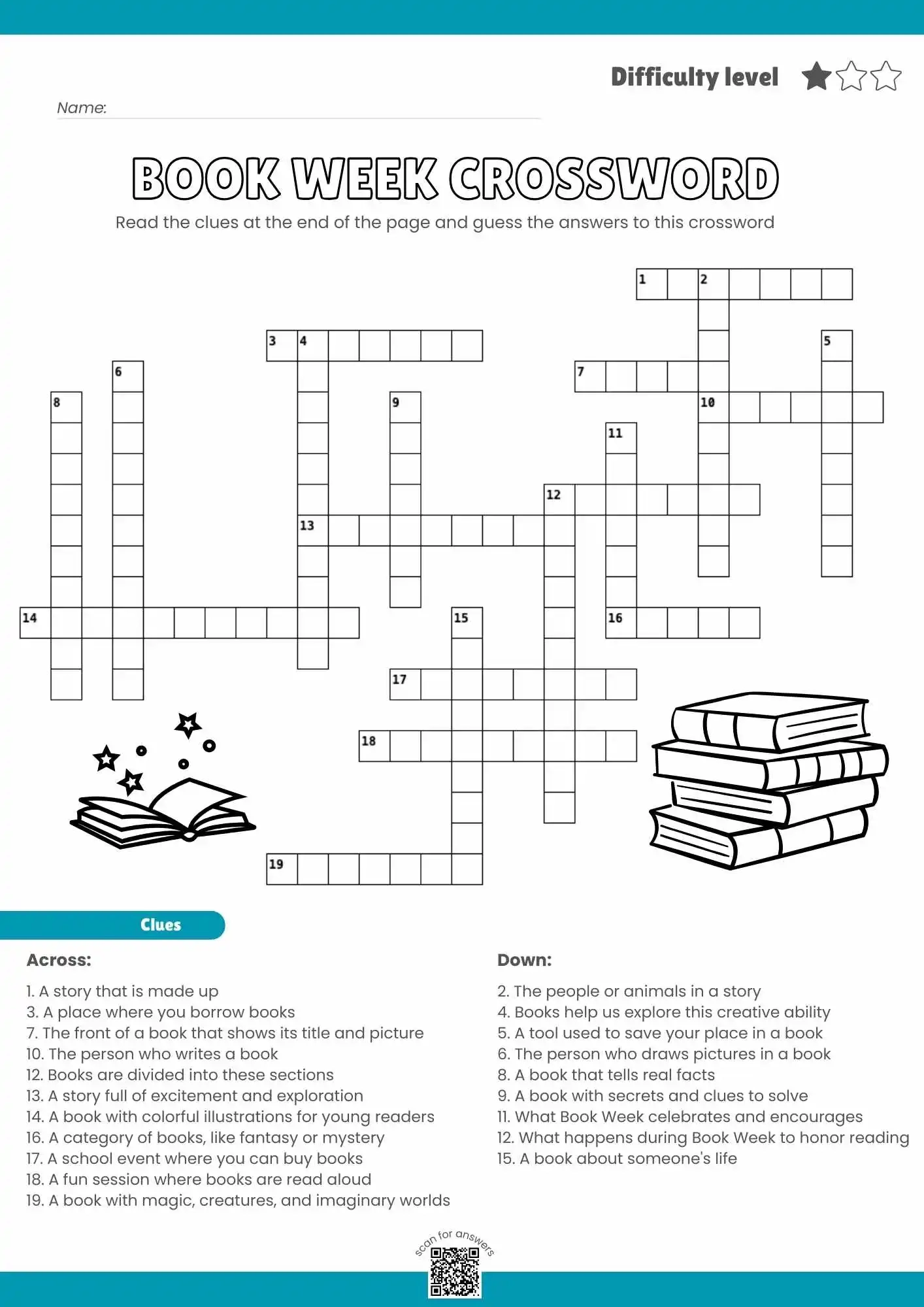 Free Book Week Crossword Puzzles For Kids Help My Kids Are Bored