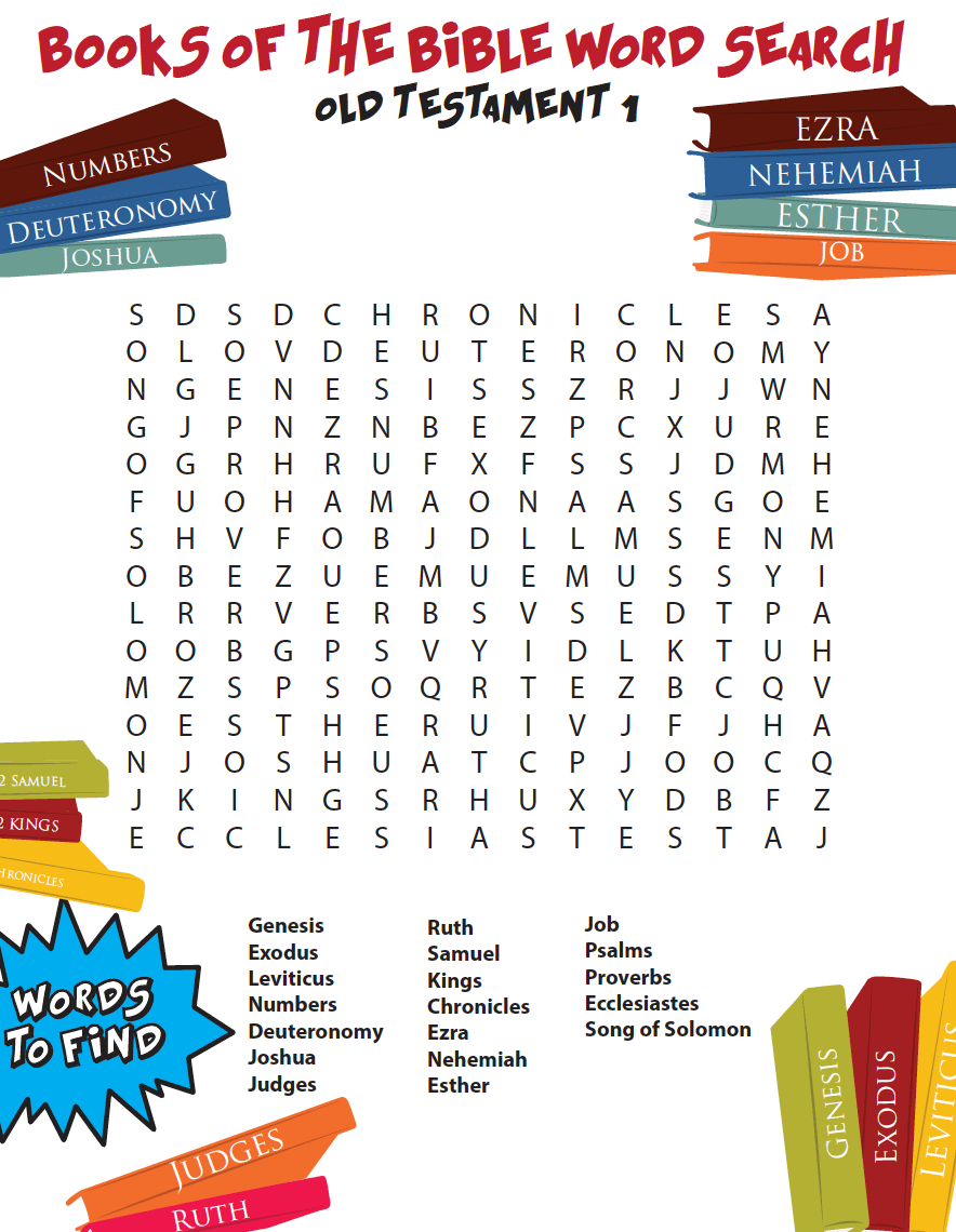 FREE Books Of The Bible Word Search OT1 Children s Ministry Deals
