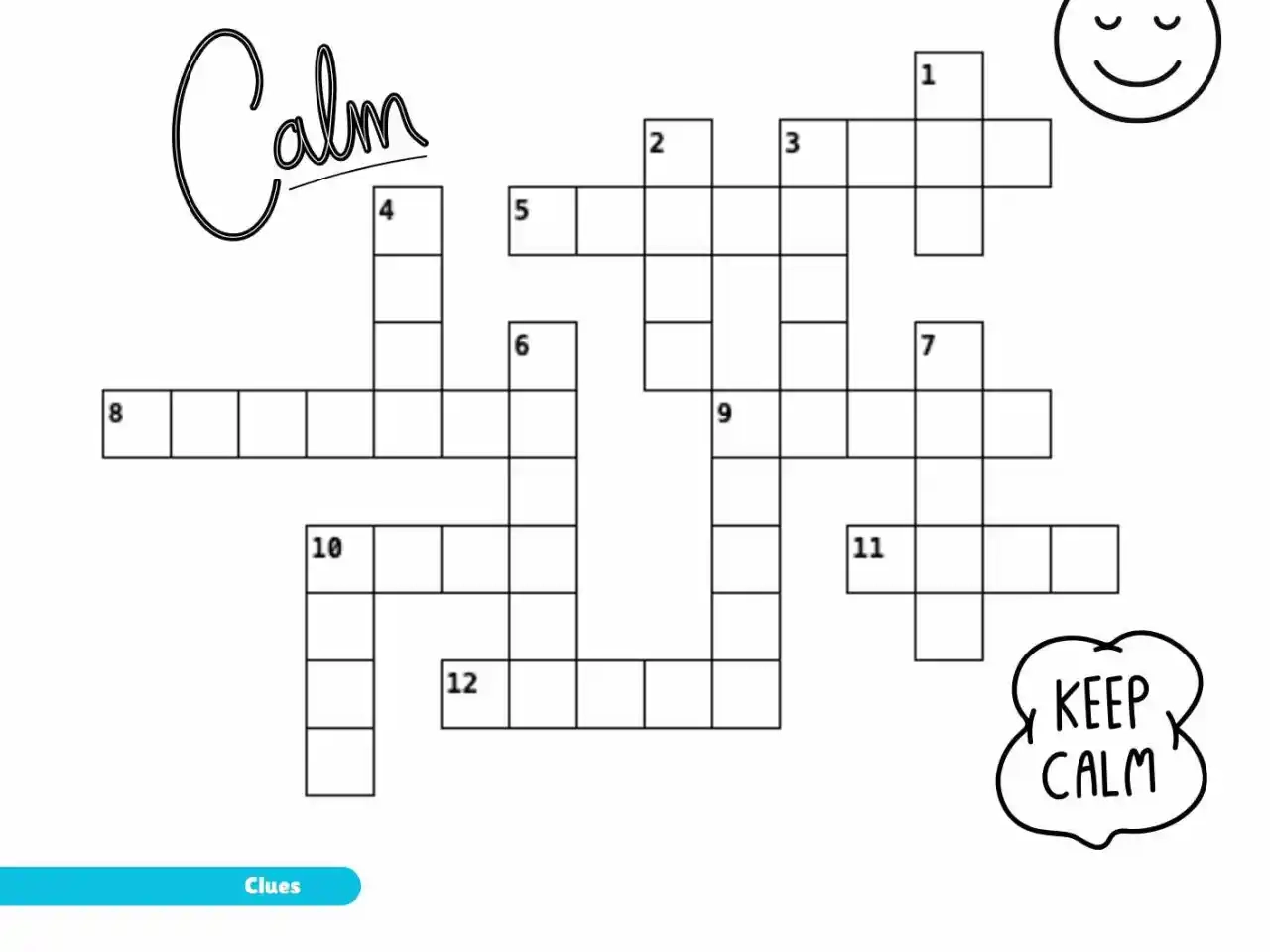 Free Calm Words Crossword Puzzle Printable Relaxation Activity For Kids Help My Kids Are Bored