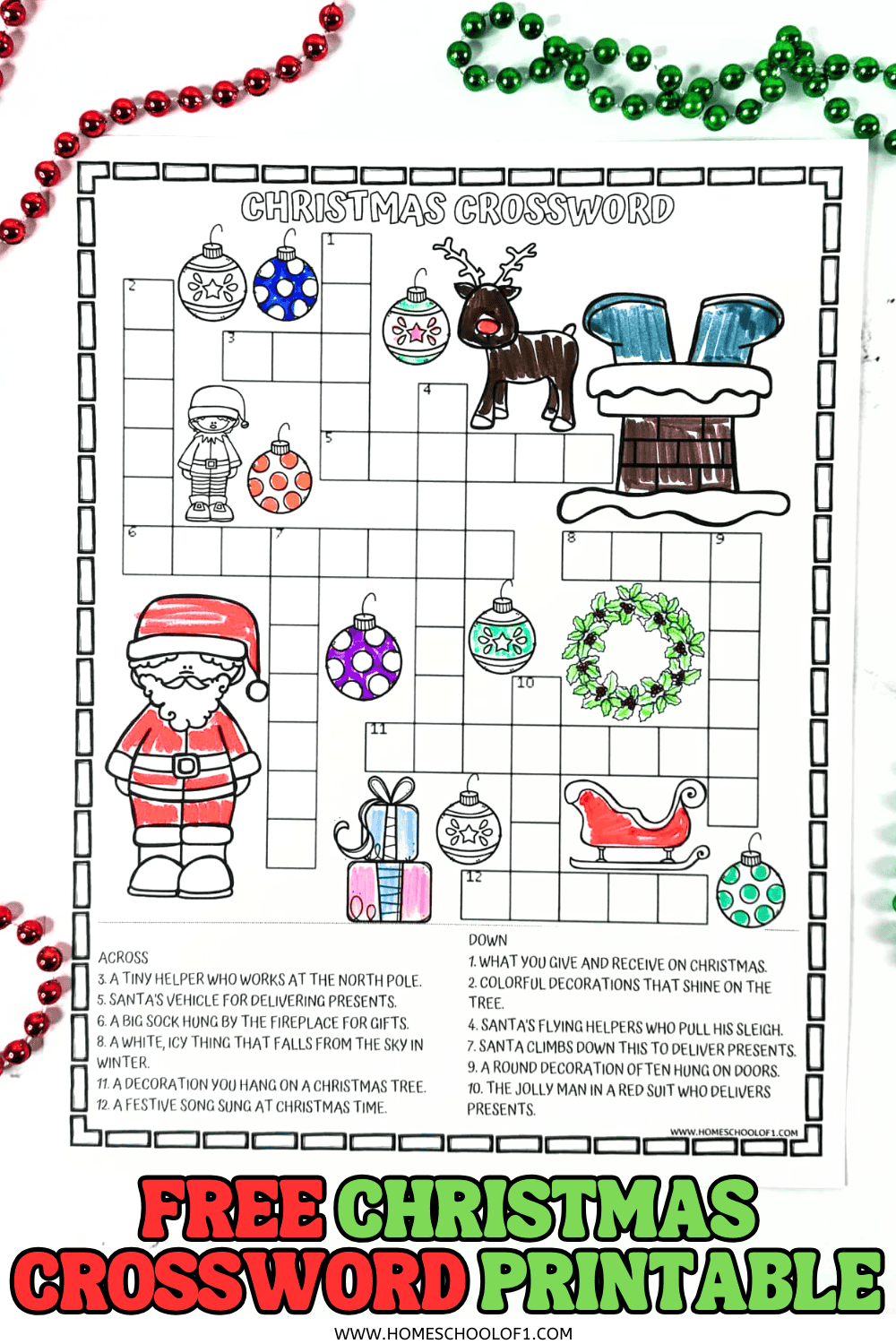 Free Christmas Crossword Printable
