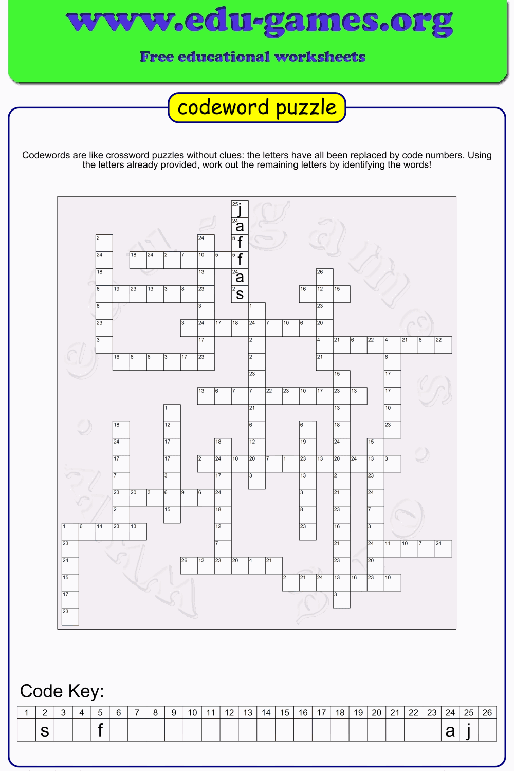 Free Codeword Generator Create Download Code Word Puzzles