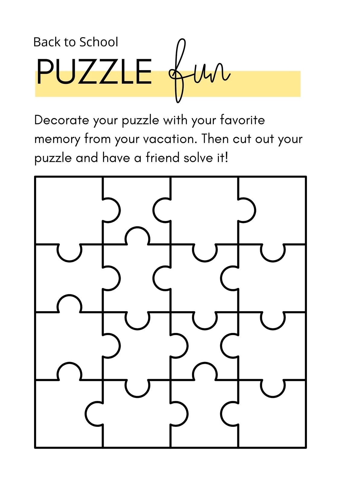Free Editable Puzzle Templates Canva