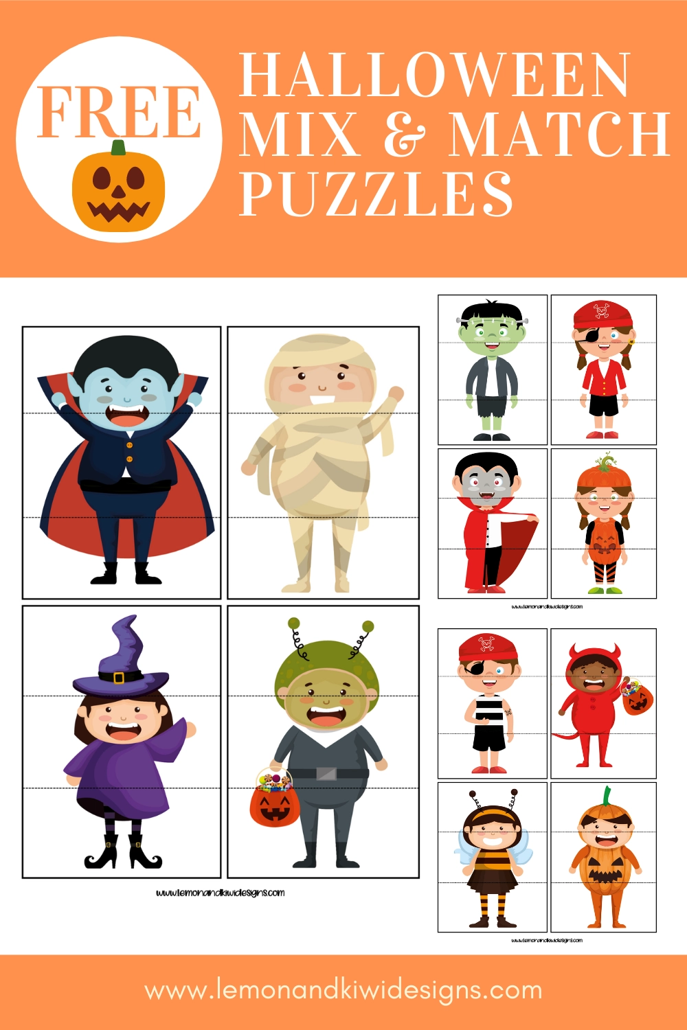 Free Halloween Printable Puzzles Lemon And Kiwi Designs