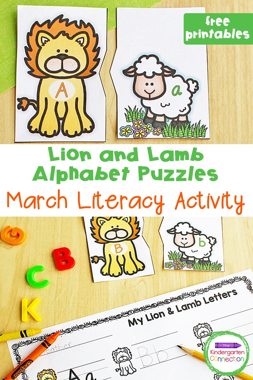 FREE Lion And Lamb Printable Alphabet Puzzles For March FREE Lion And Lamb Printable Alphabet Puzzles For March
