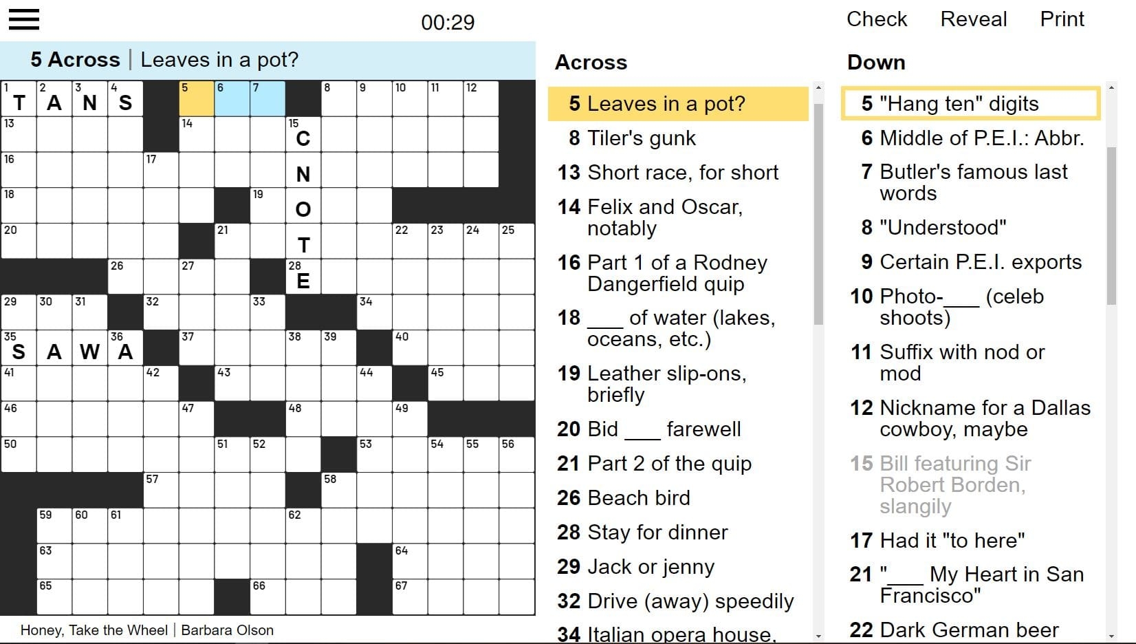 Free Online Themed Crossword Puzzles Play Online Today