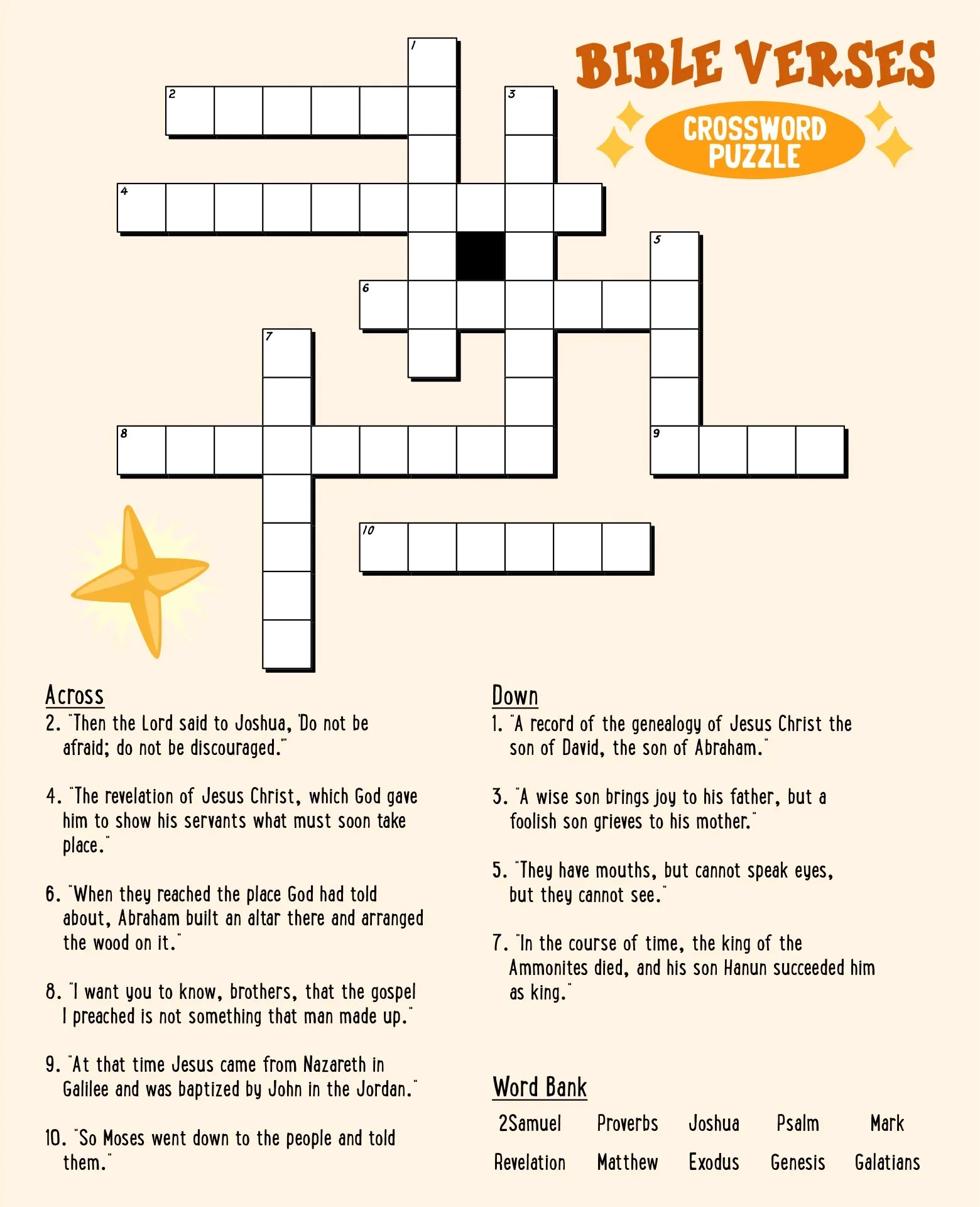 Free Printable Bible Crosswords Printable Study Planner