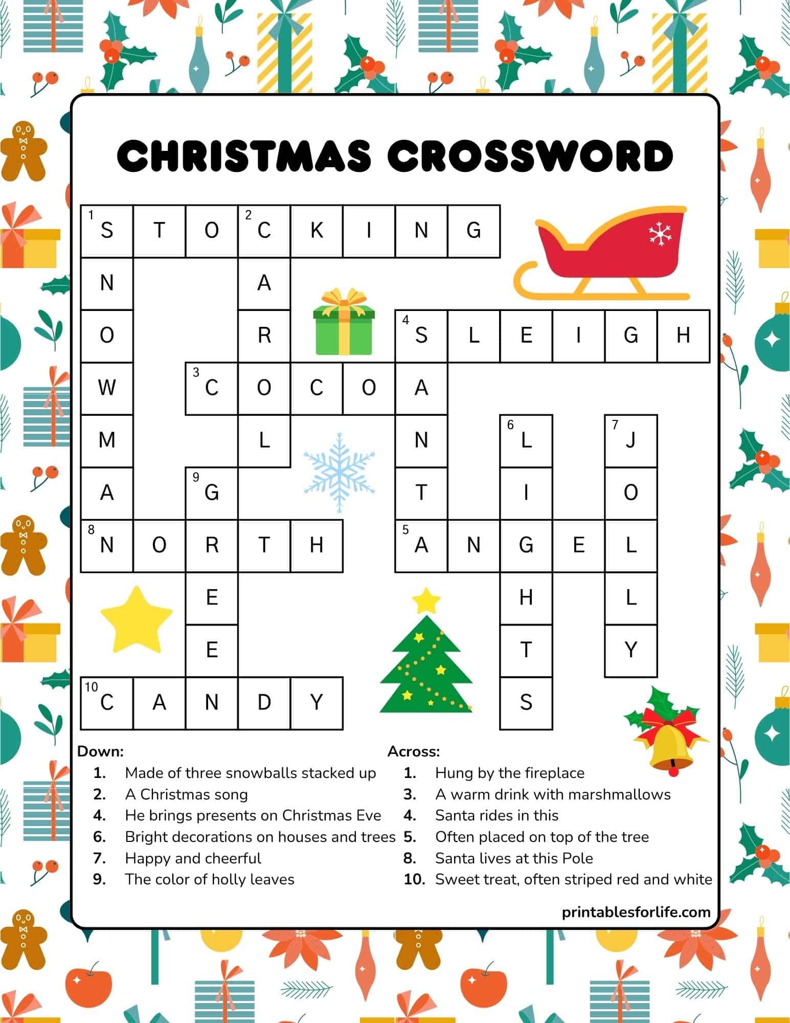 Free Printable Christmas Crossword Puzzle For Kids