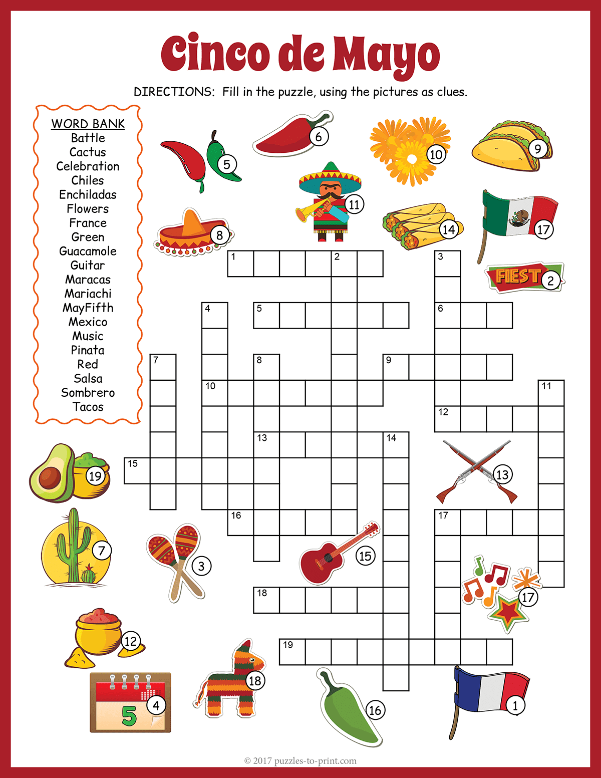 Free Printable Cinco De Mayo Crossword