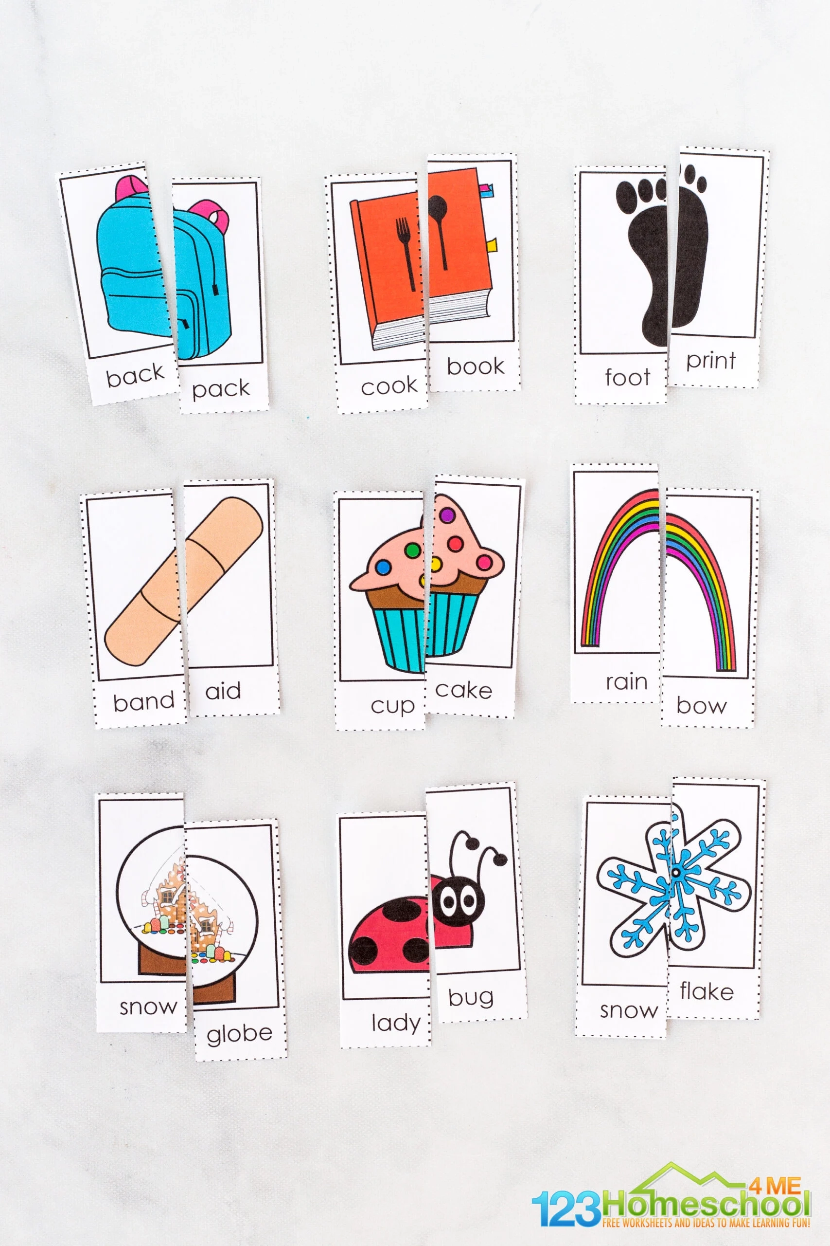FREE Printable Compound Word Puzzles Game For Kids