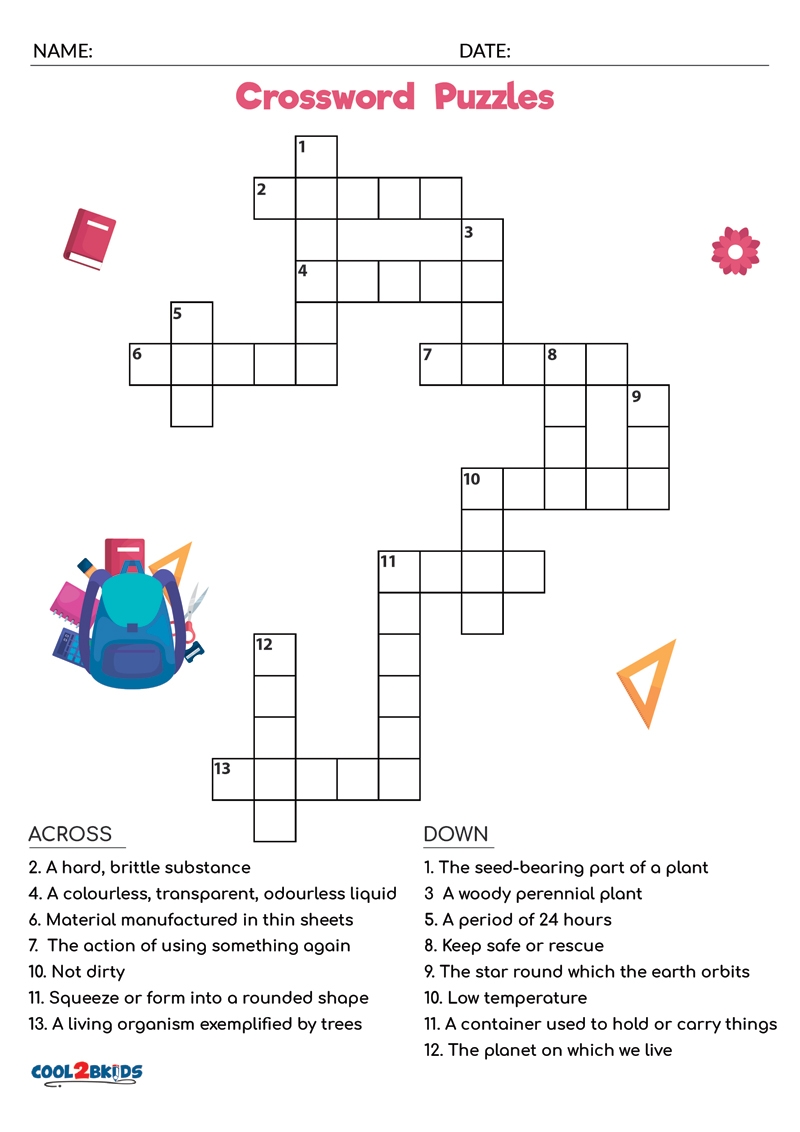 Free Printable Crossword Puzzle Fruits Worksheet Kiddoworksheets Worksheets Library