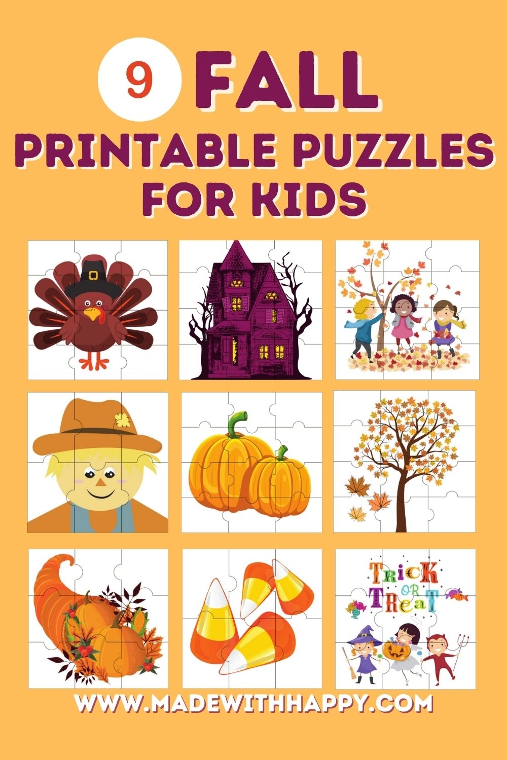 Free Printable Fall Puzzles For Kids Made With HAPPY