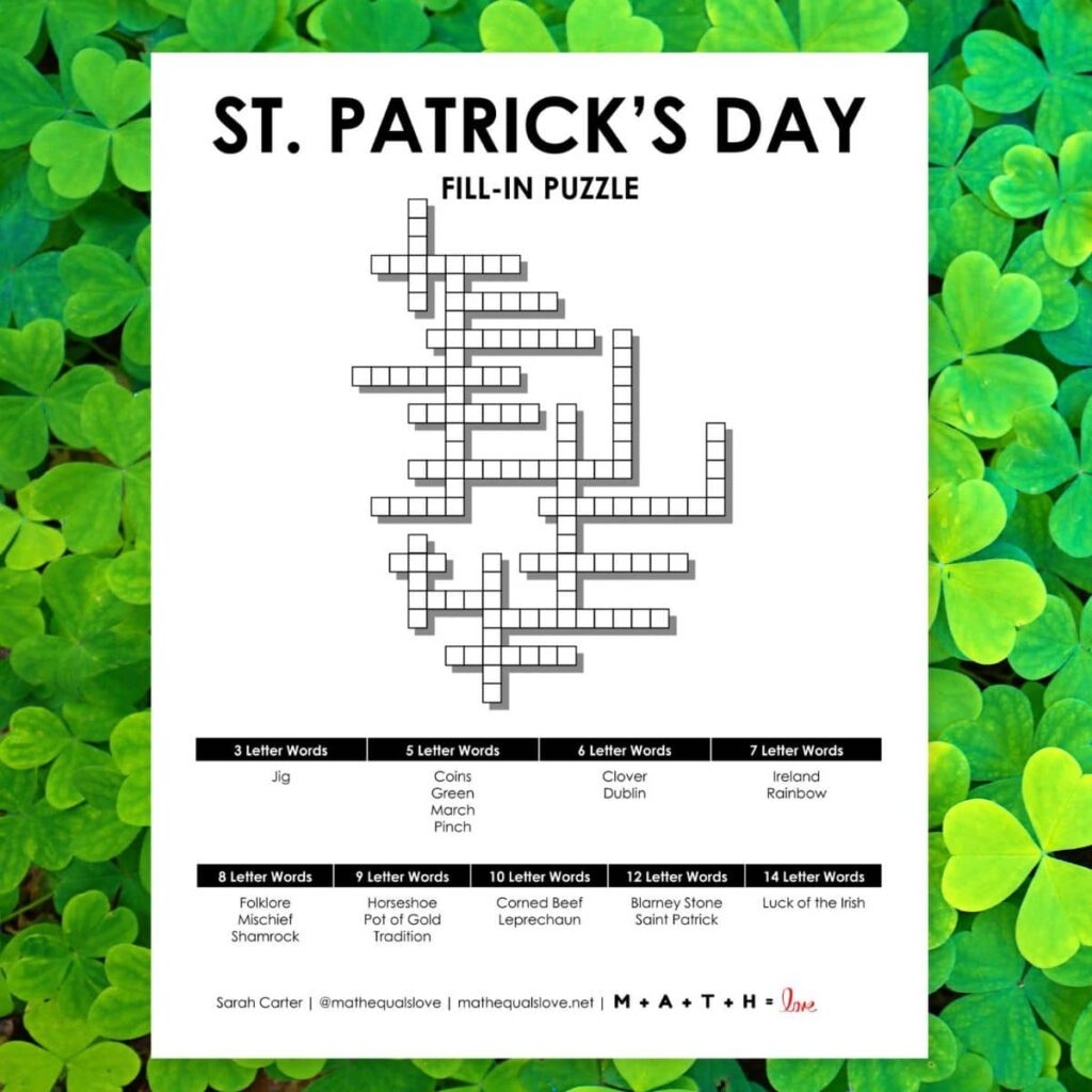 FREE Printable Fill In Puzzles PDF Download